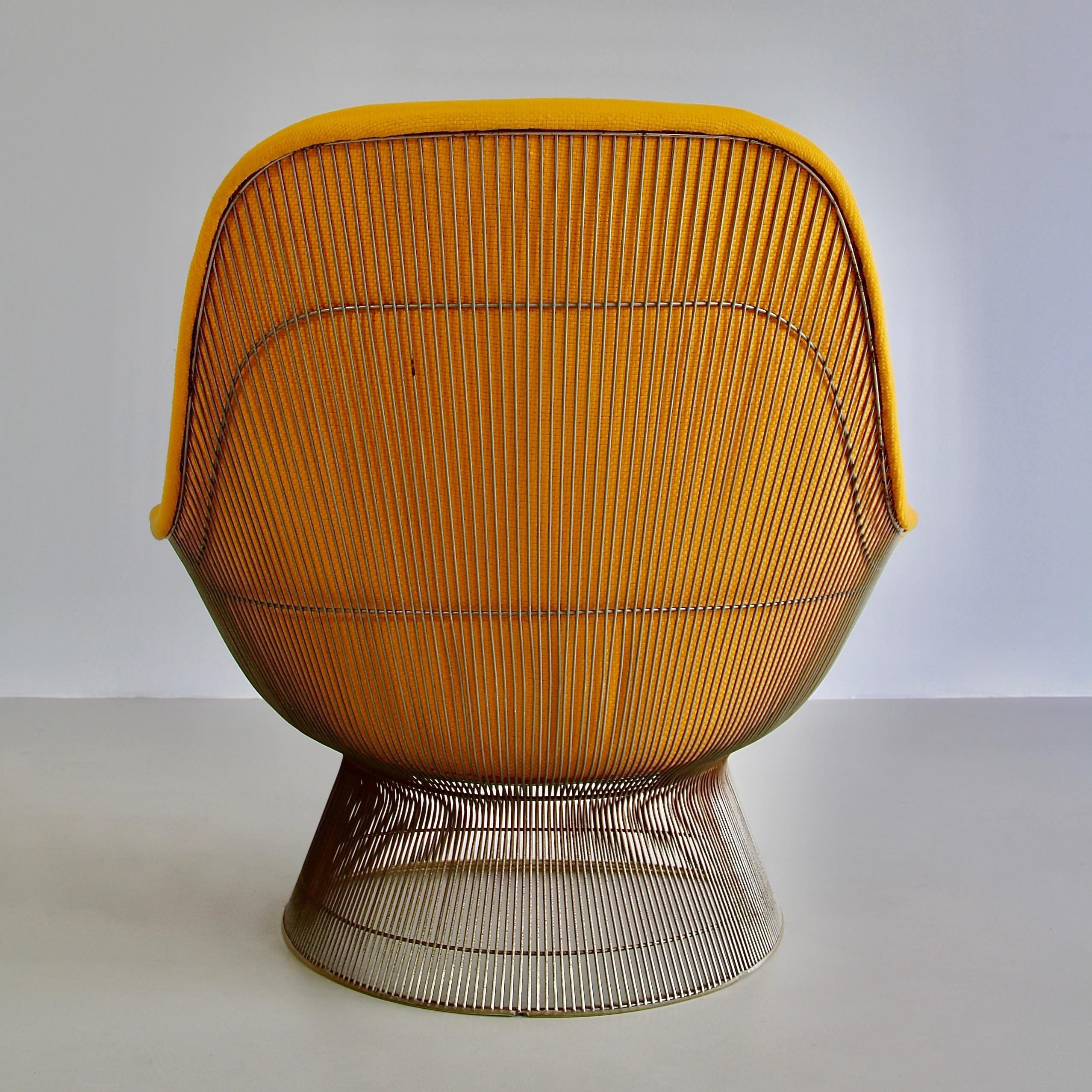 Modern Lounge Chair and Footstool by Warren Platner, 1966 For Sale