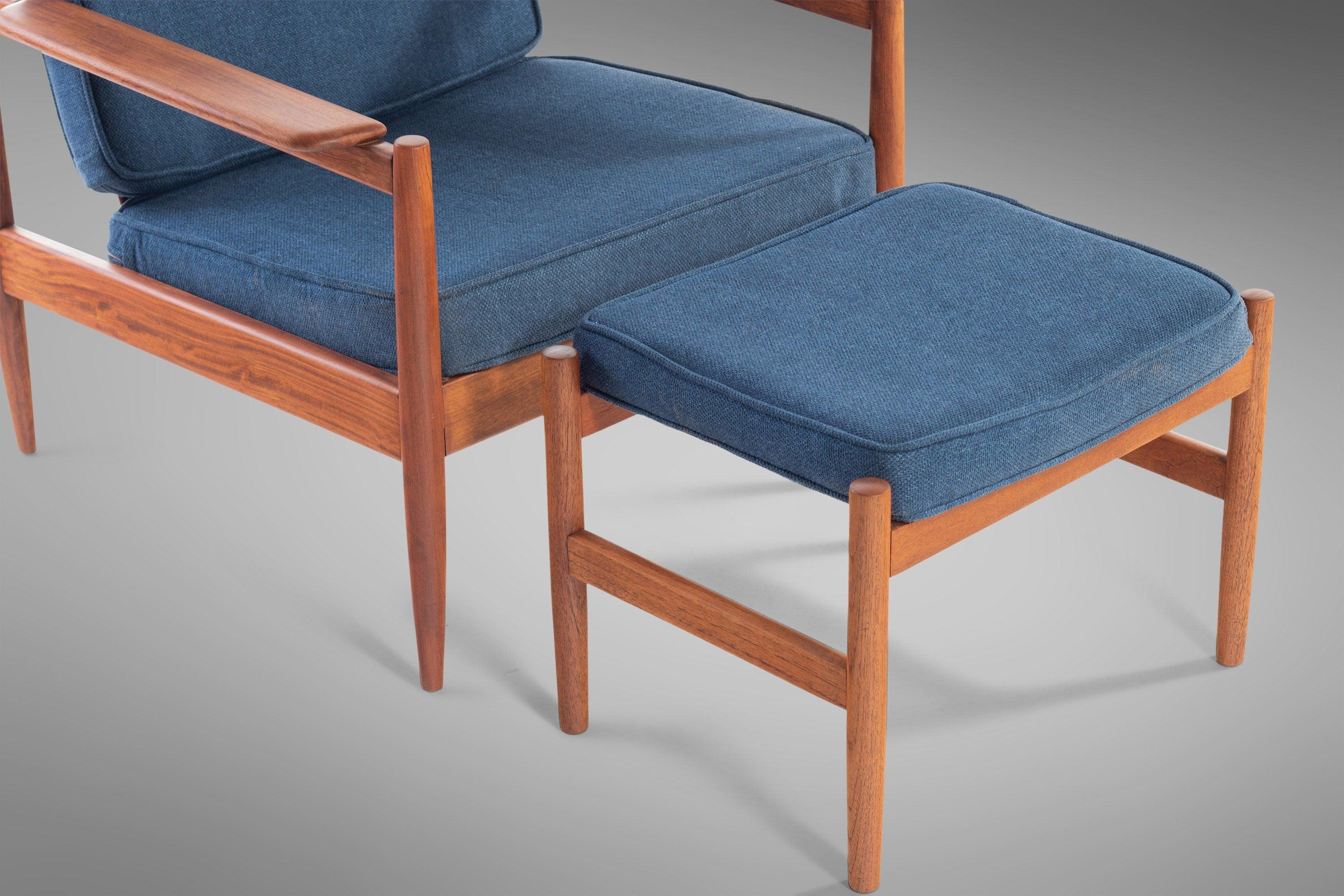 Danish Modern Teak Lounge Chair & Ottoman Attributed to Arne Vodder, c. 1960s For Sale 5