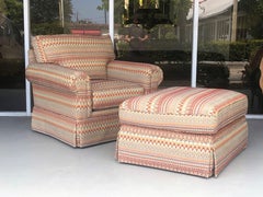Lounge Chair and Ottoman by Century Missoni Fabric Upholstery