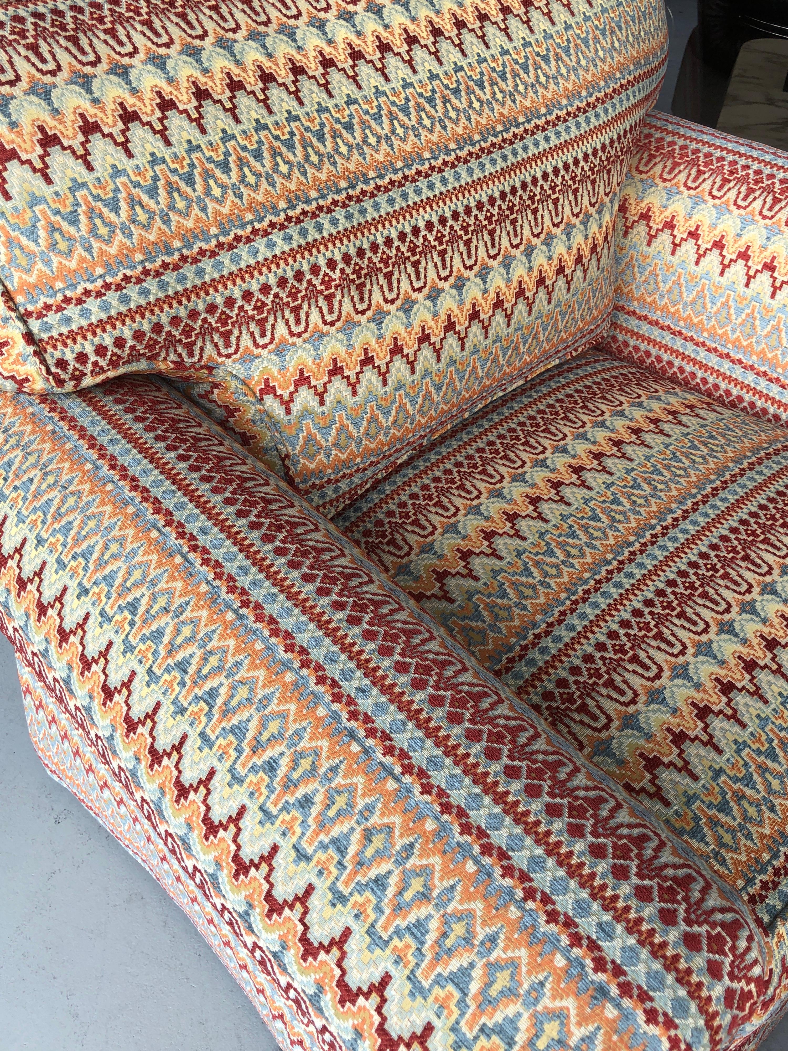 Lounge Chair and Ottoman by Century Missoni Fabric Upholstery 3