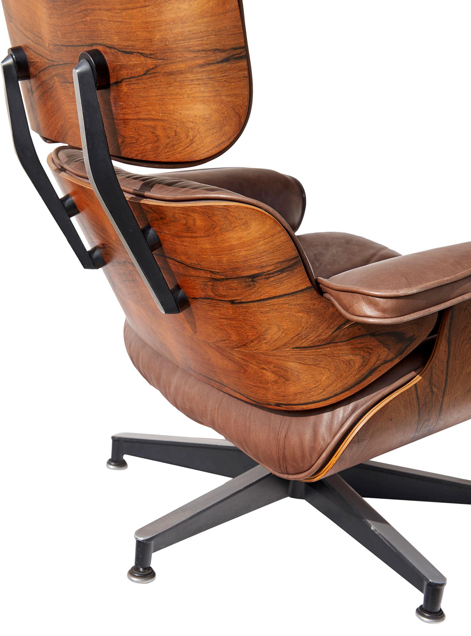 Veneer Lounge Chair and Ottoman by Charles and Ray Eames