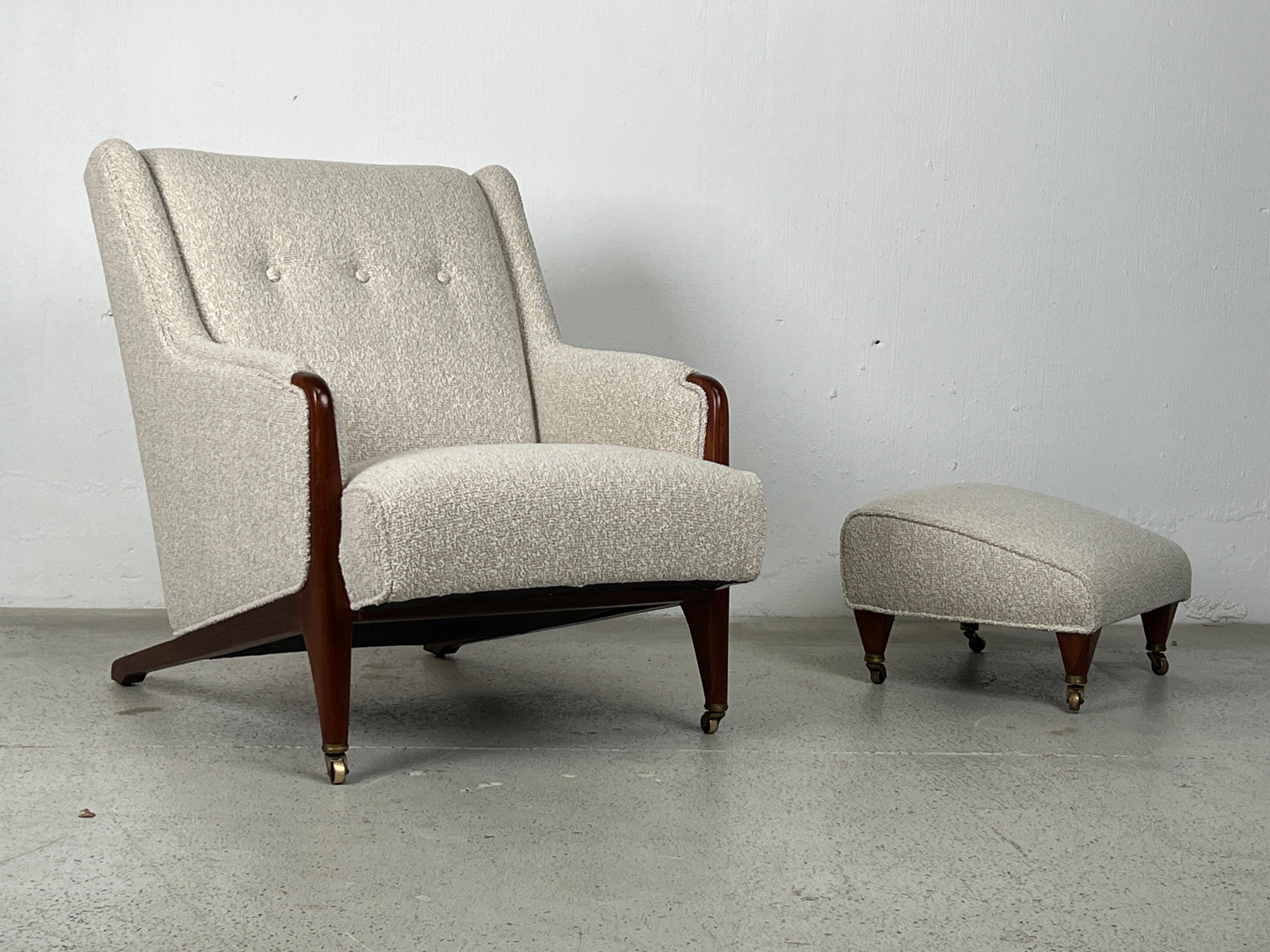 Lounge Chair and Ottoman by Edward Wormley for Dunbar  In Good Condition In Dallas, TX