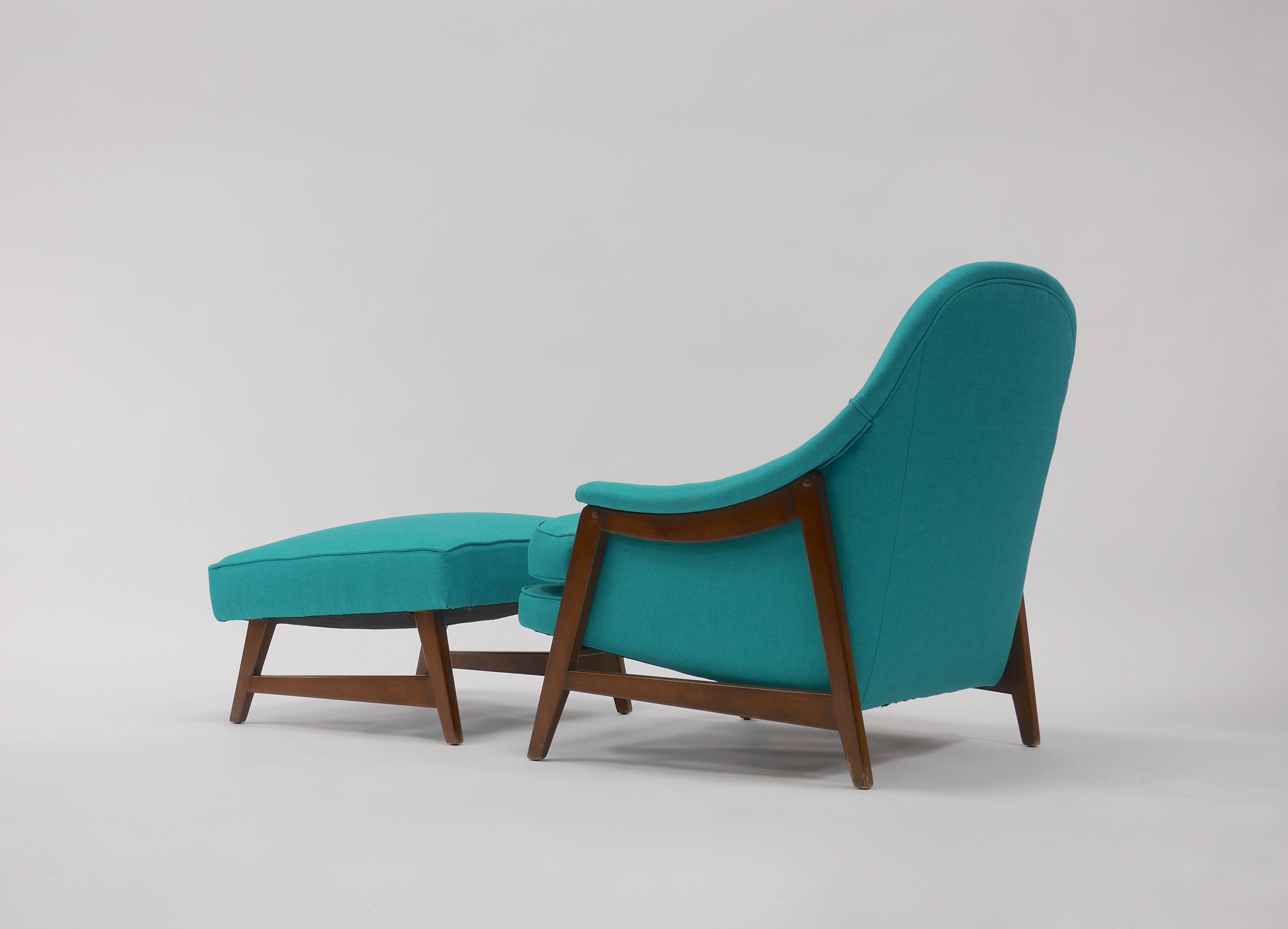20th Century Lounge Chair and Ottoman by Edward Wormley for Dunbar For Sale
