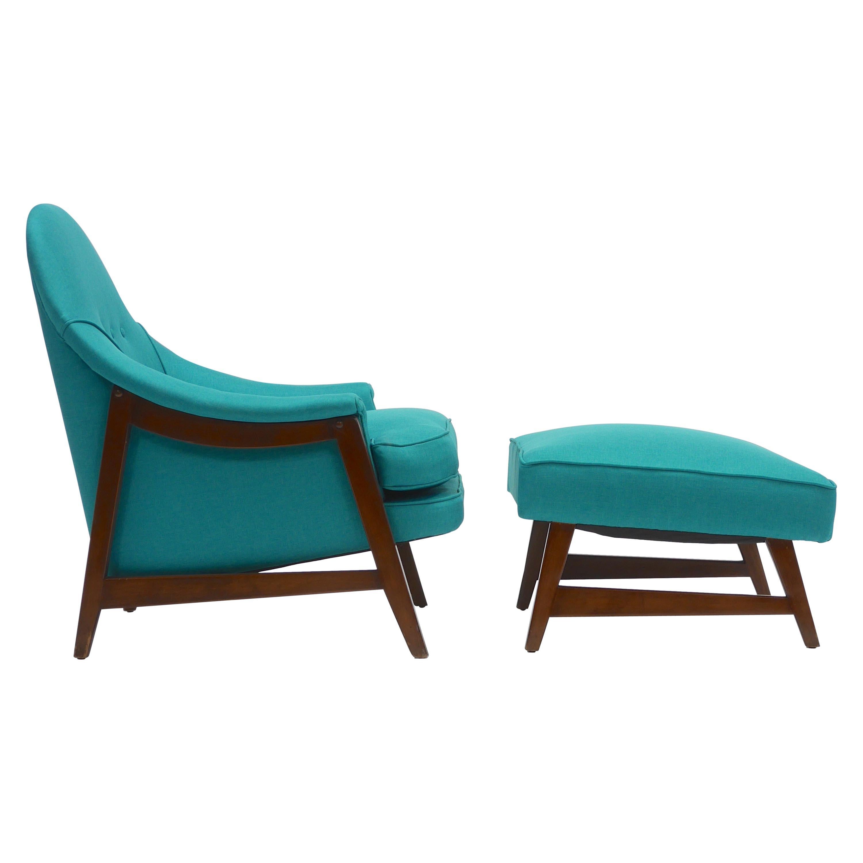 Lounge Chair and Ottoman by Edward Wormley for Dunbar For Sale