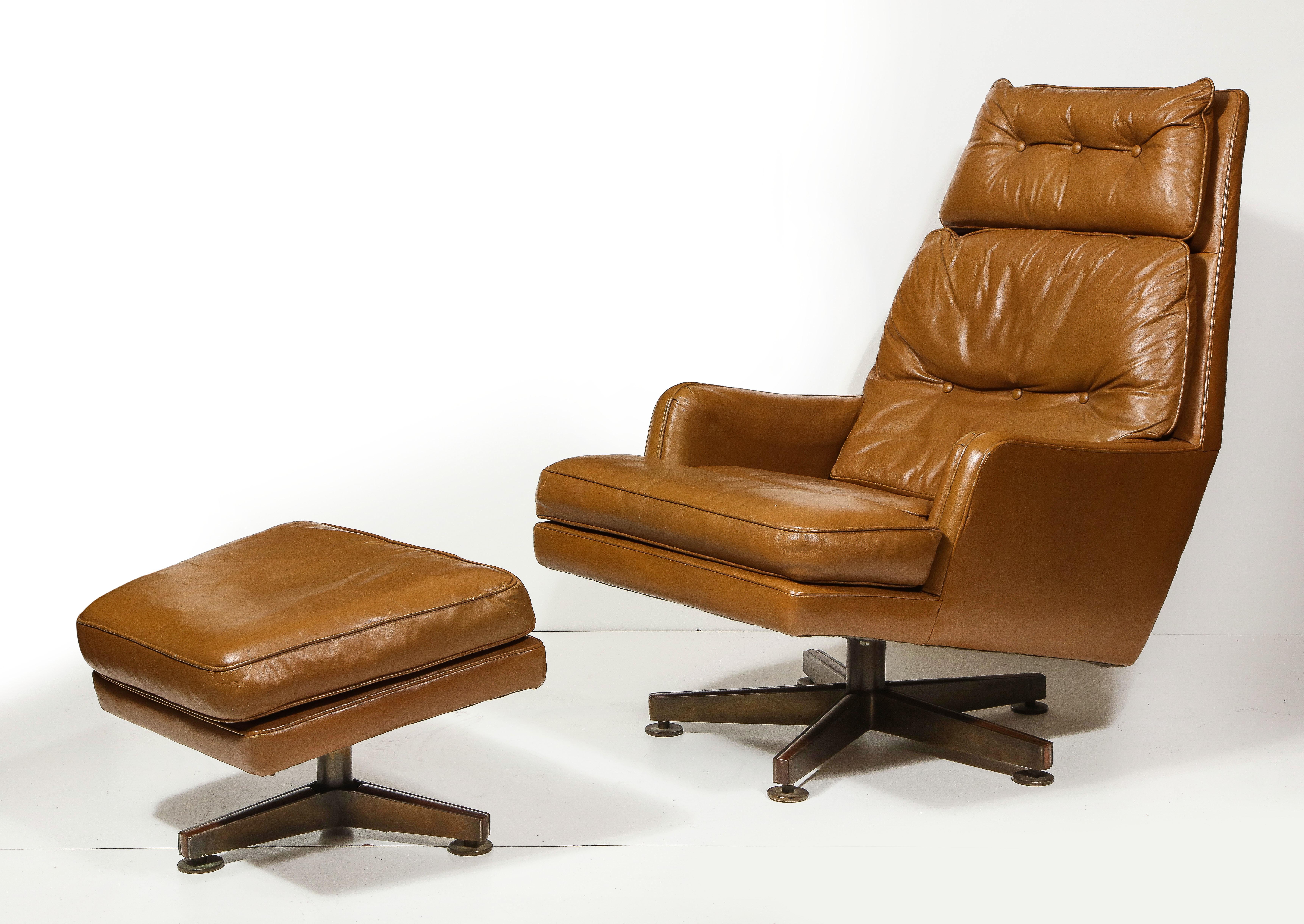 Loungesessel und Ottomane von Edward Wormley für Dunbar, Vereinigte Staaten, um 1980 (Moderne) im Angebot