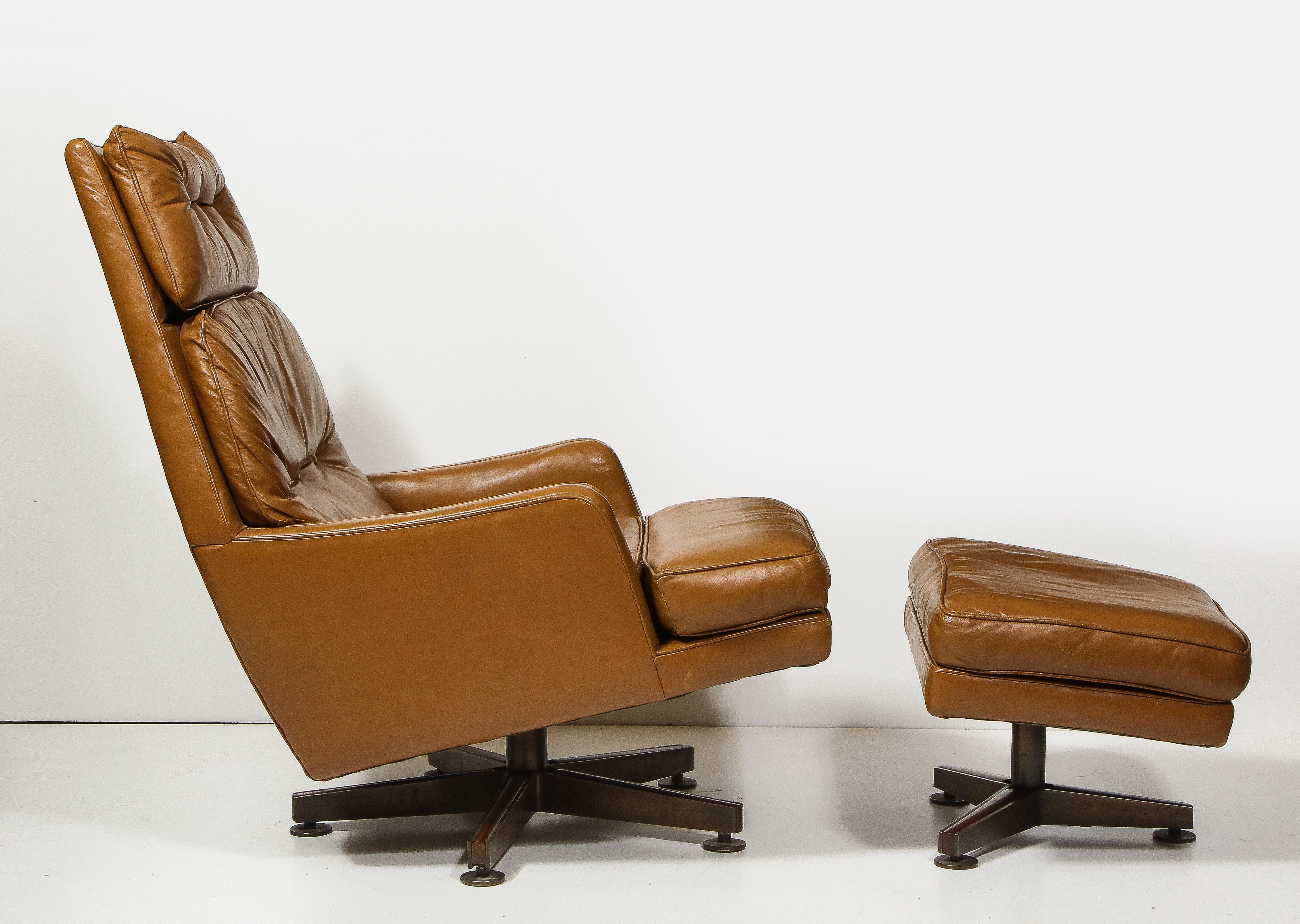 Loungesessel und Ottomane von Edward Wormley für Dunbar, Vereinigte Staaten, um 1980 (amerikanisch) im Angebot