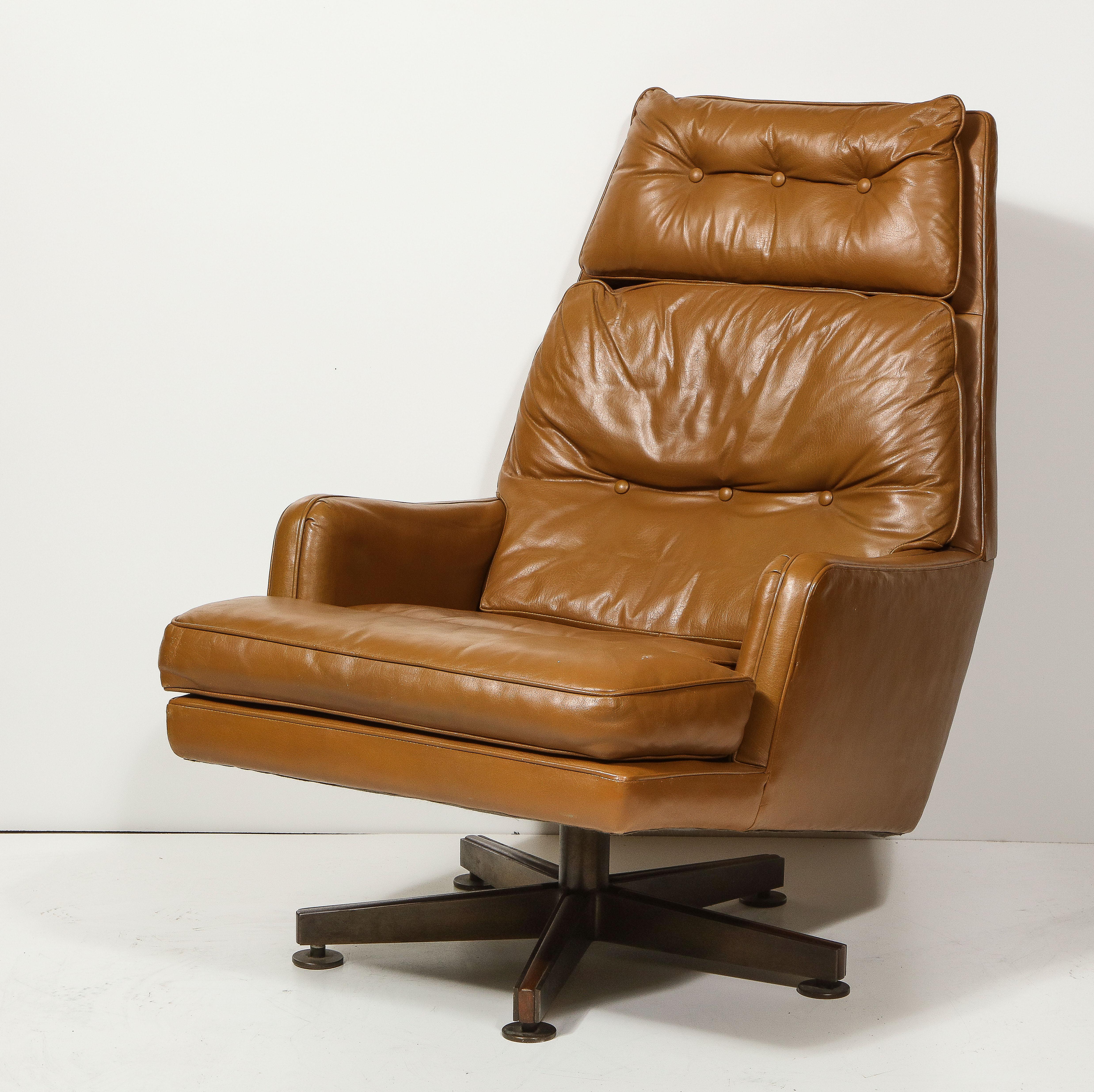 Loungesessel und Ottomane von Edward Wormley für Dunbar, Vereinigte Staaten, um 1980 im Zustand „Hervorragend“ im Angebot in New York City, NY