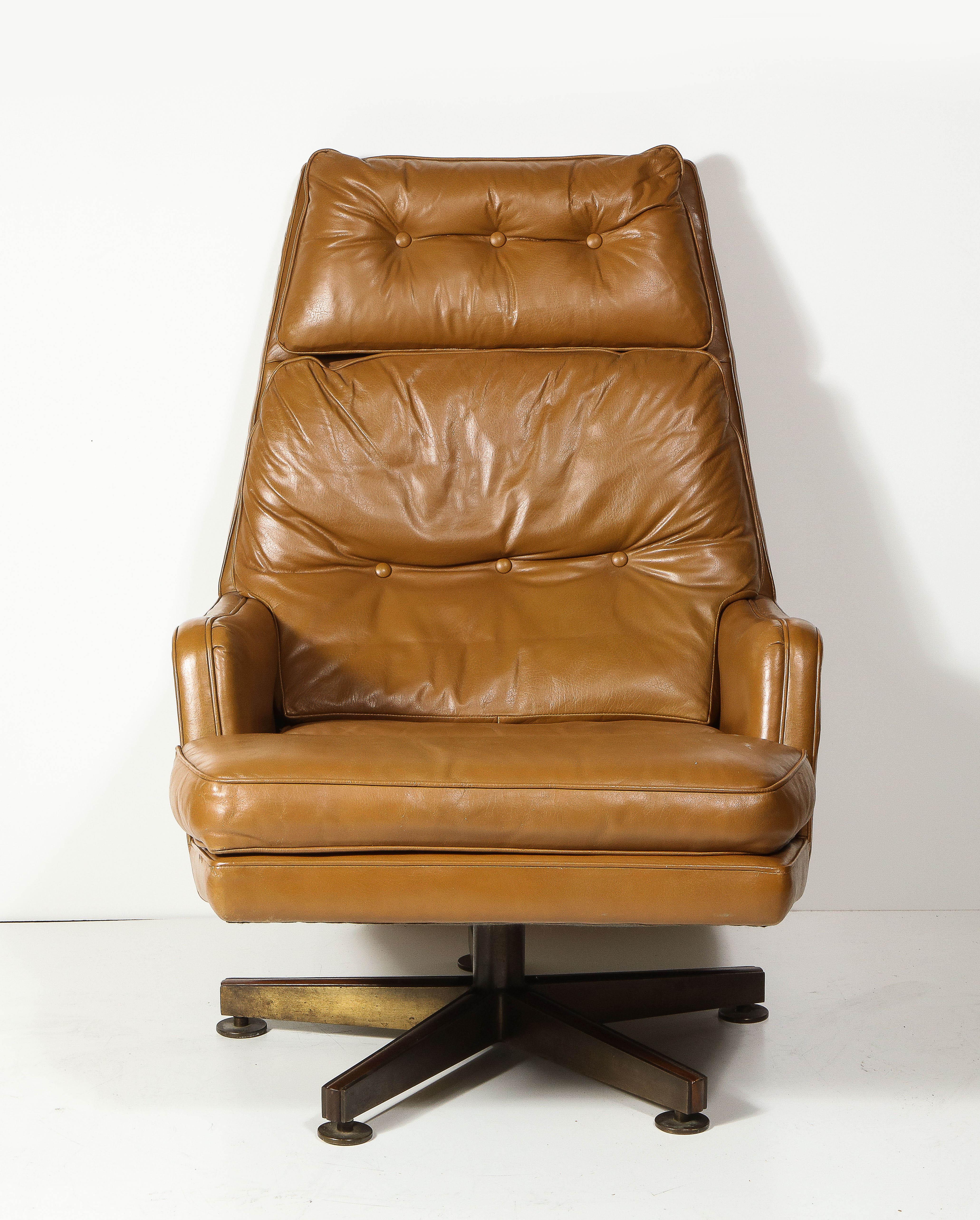 Loungesessel und Ottomane von Edward Wormley für Dunbar, Vereinigte Staaten, um 1980 (Metall) im Angebot