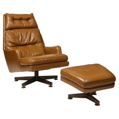 Chaise longue et ottoman par Edward Wormley pour Dunbar, États-Unis, c.C. 1980