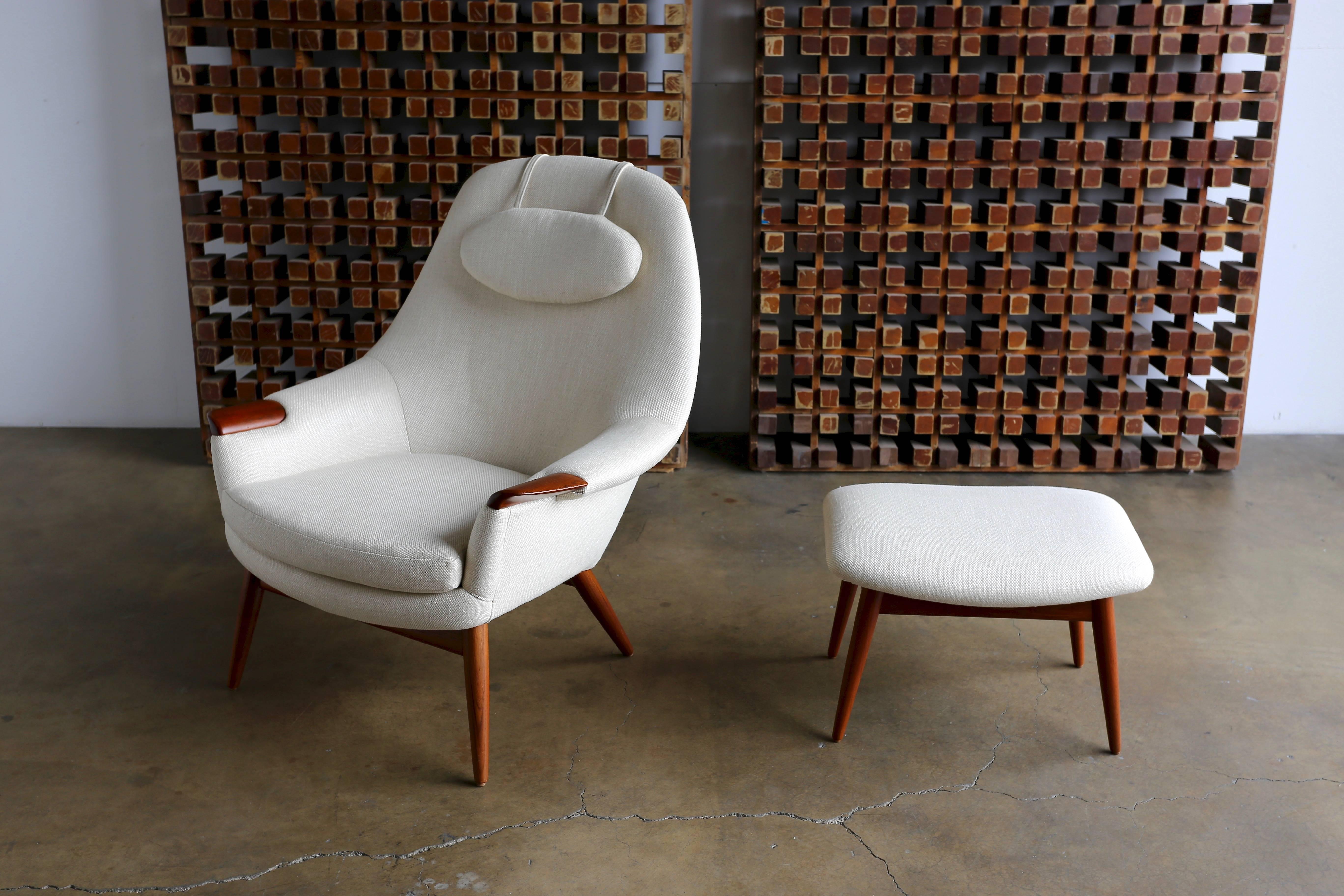 Mid-Century Modern Lounge Chair and Ottoman by Gerhard Berg