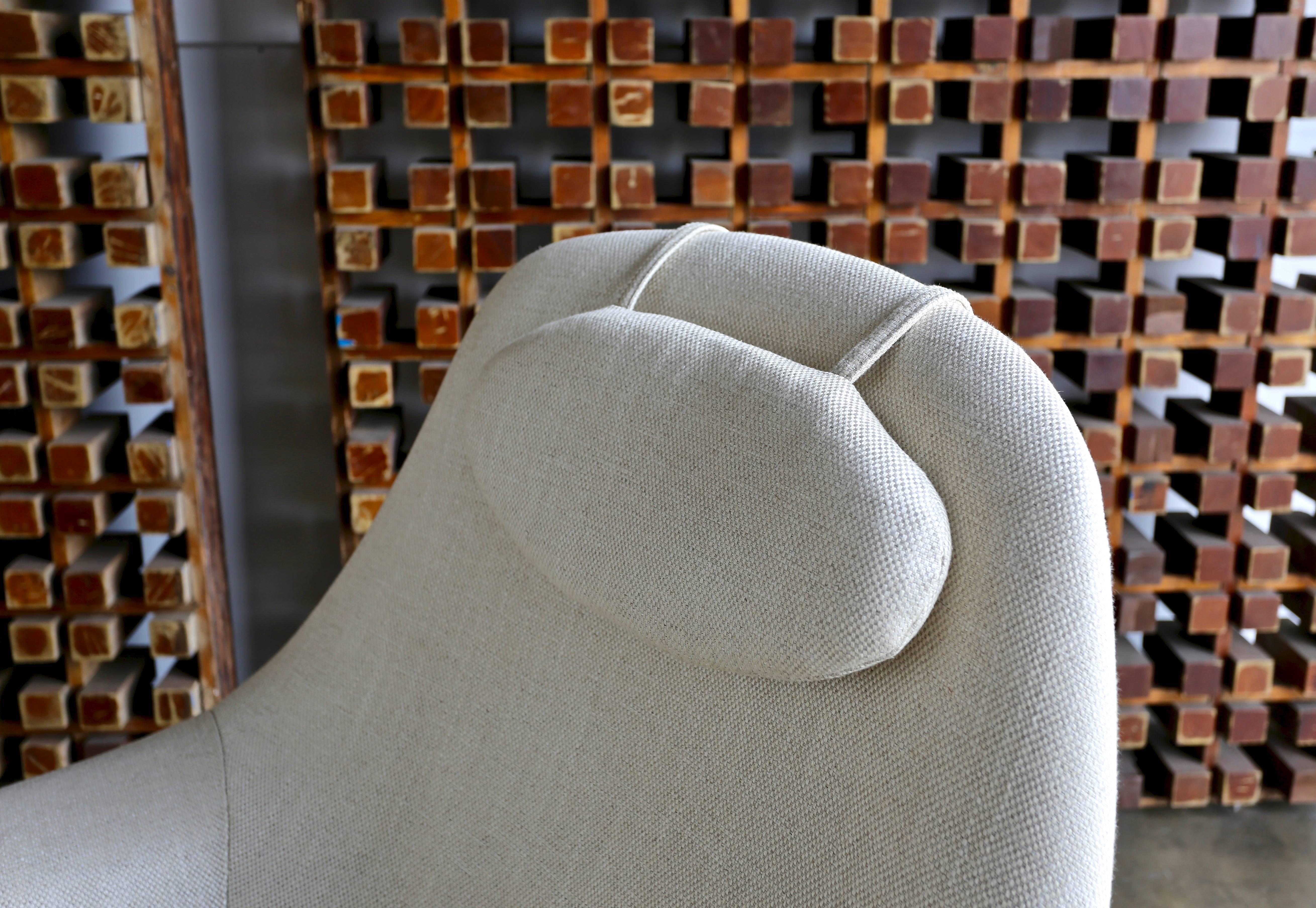 Fabric Lounge Chair and Ottoman by Gerhard Berg