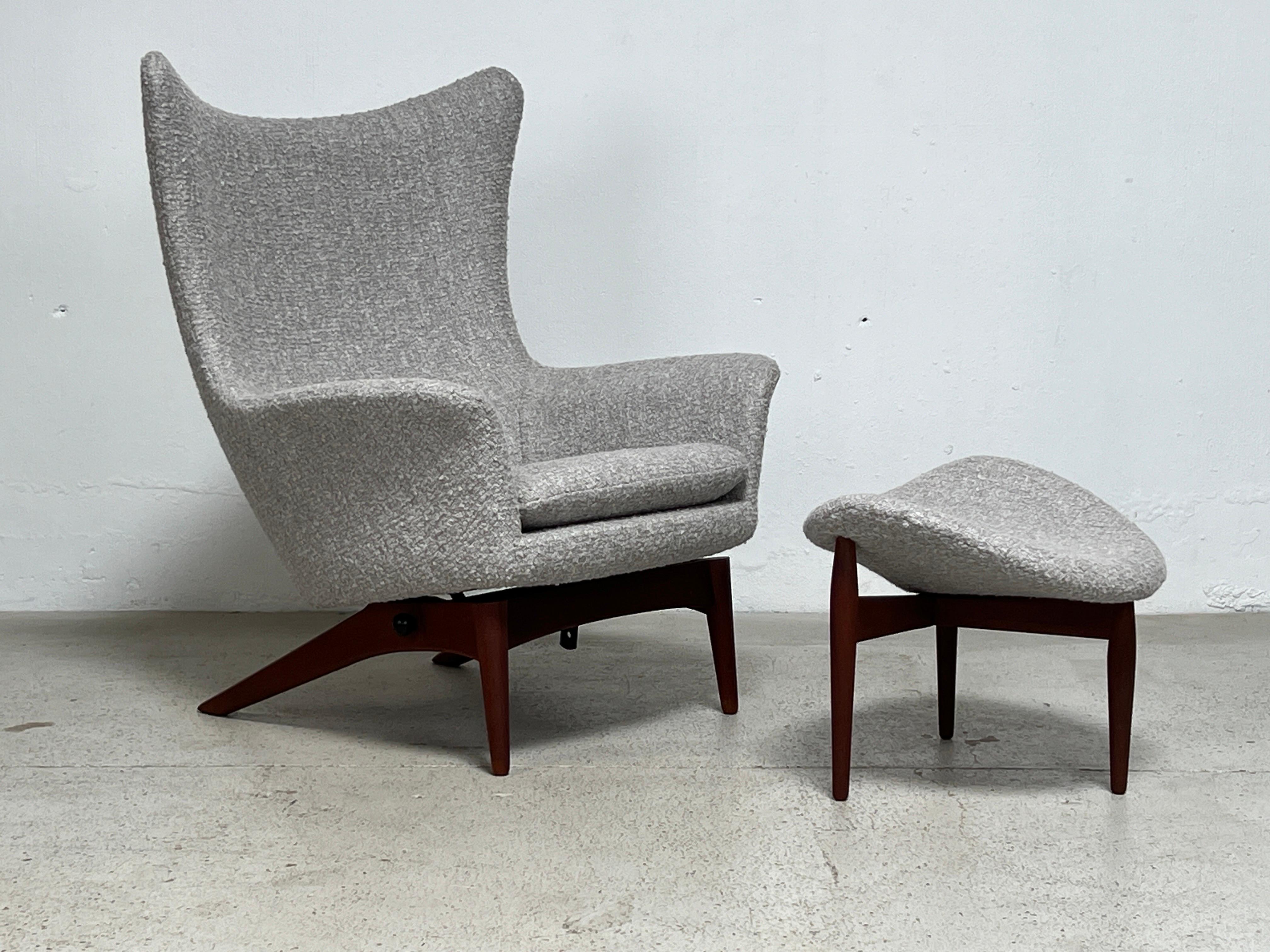 Mid-20th Century Lounge Chair and Ottoman by HW Klein for Bramin