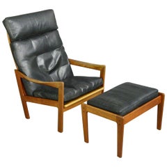 Vintage Lounge Chair and Ottoman by Illum Wikkelsø, circa 1960s