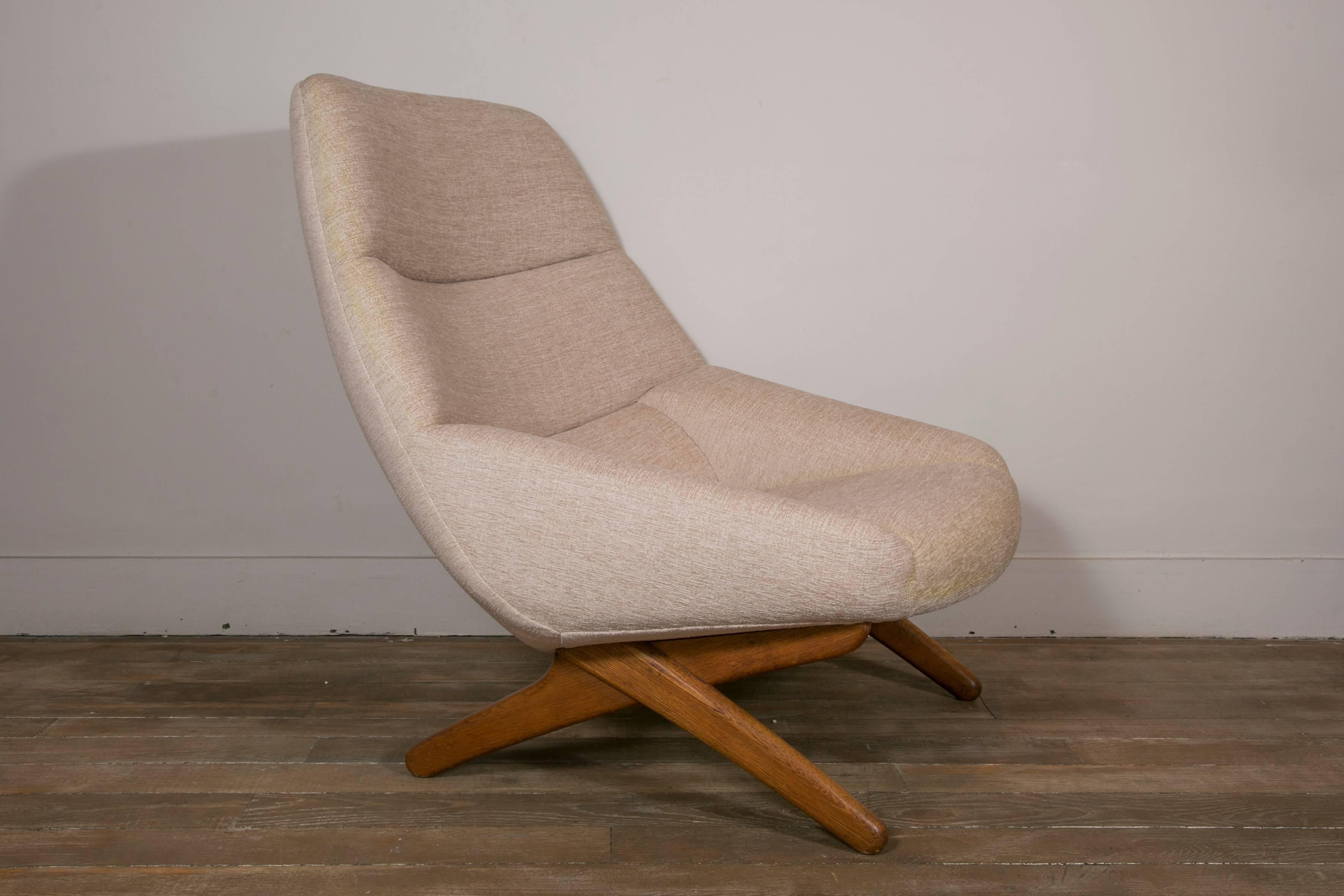 Mid-20th Century Lounge Chair and Ottoman by Illum Wikkelso, Denmark, 1960