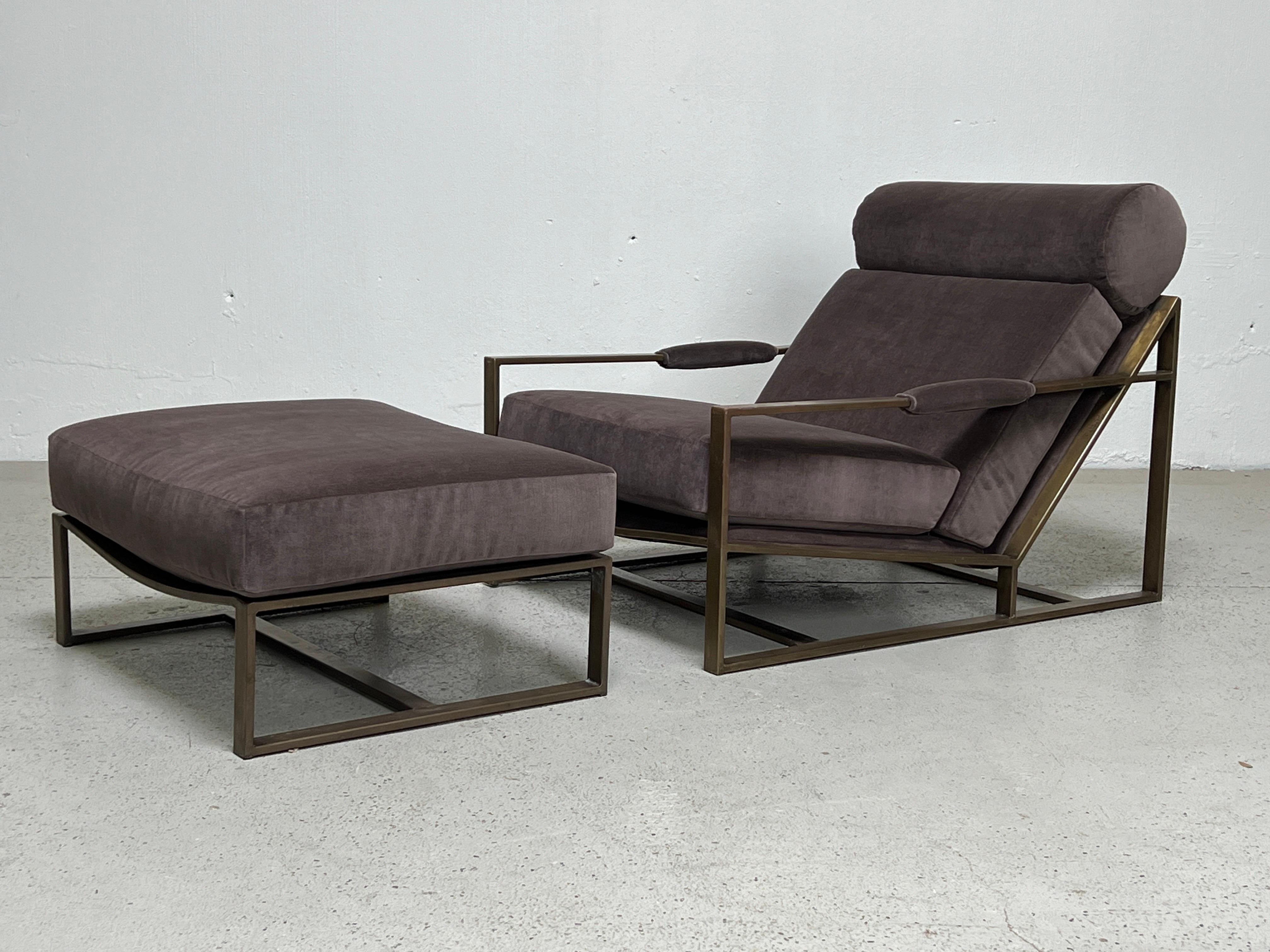 Lounge Chair and Ottoman by Milo Baughman For Sale 2