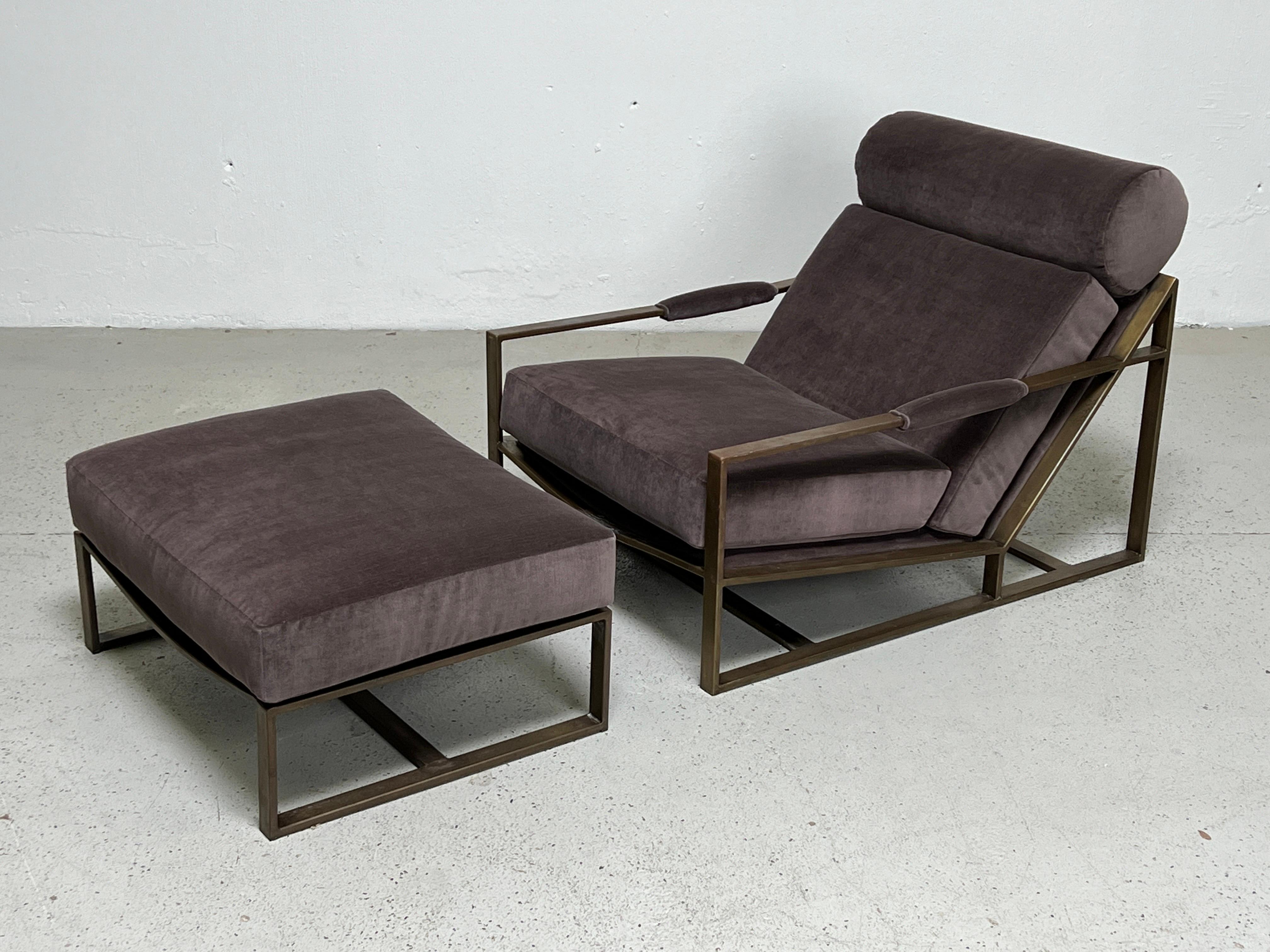 Lounge Chair and Ottoman by Milo Baughman For Sale 3