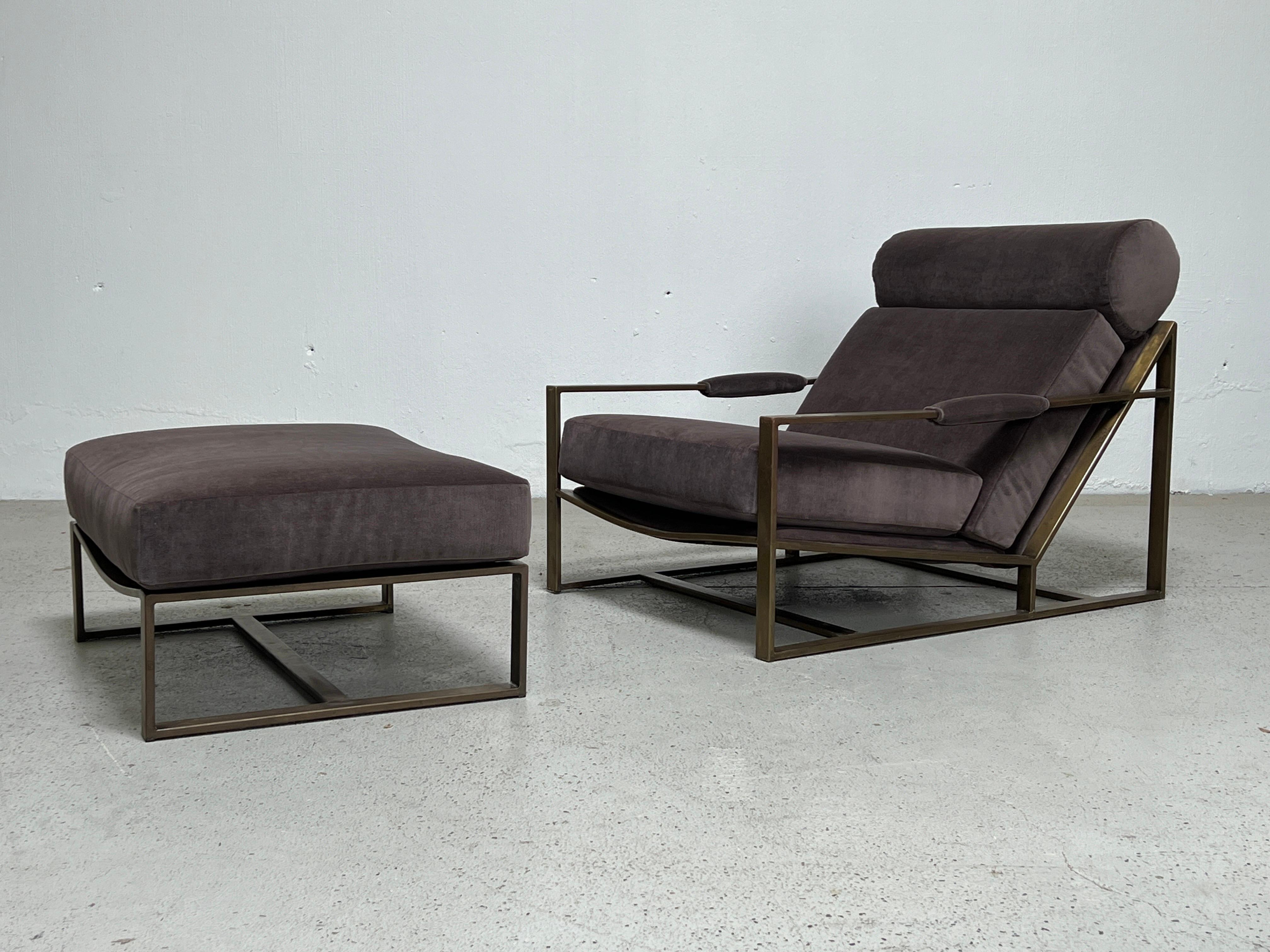 Mid-20th Century Lounge Chair and Ottoman by Milo Baughman For Sale