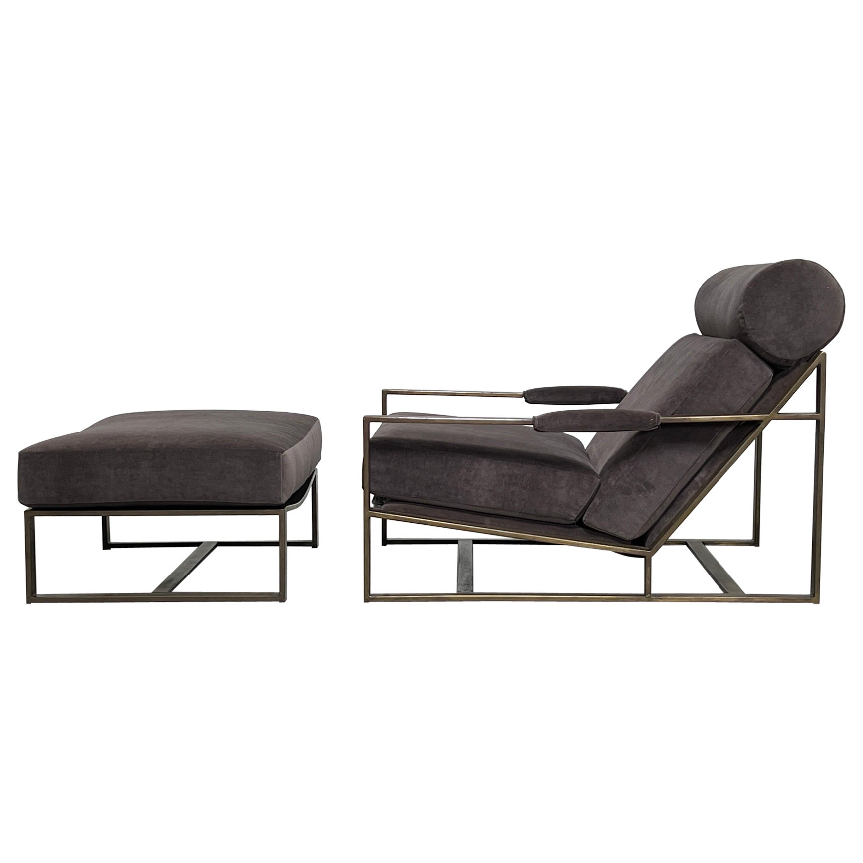 Silla de salón y otomana de Milo Baughman