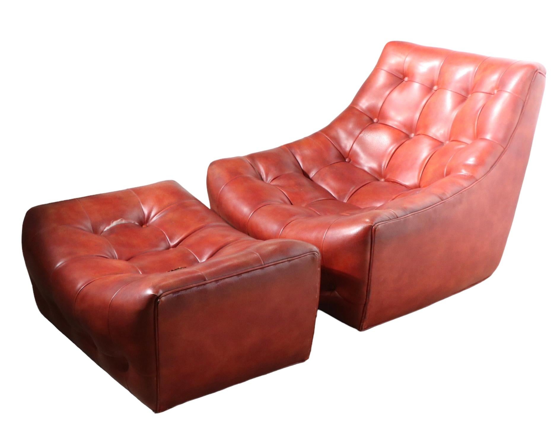 Lounge Chair and Ottoman by Milo Baughman for Thayer Coggin circa 1970s In Good Condition For Sale In New York, NY