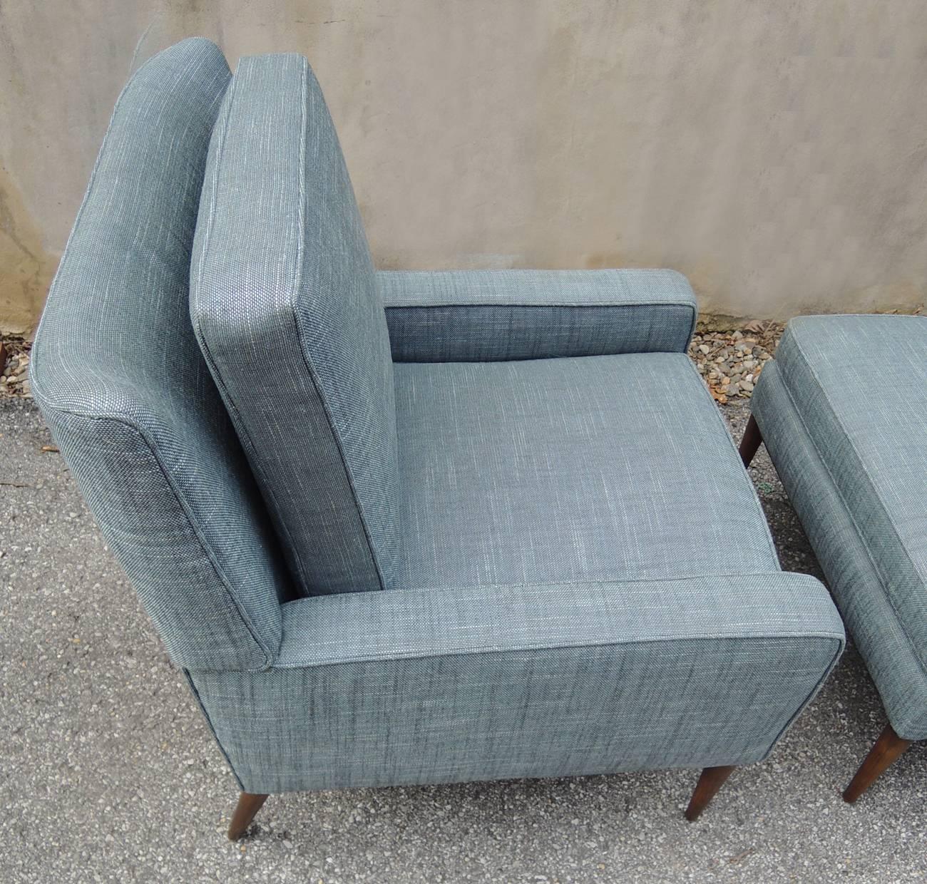 Mid-Century Modern Lounge Chair and Ottoman by Paul McCobb For Sale