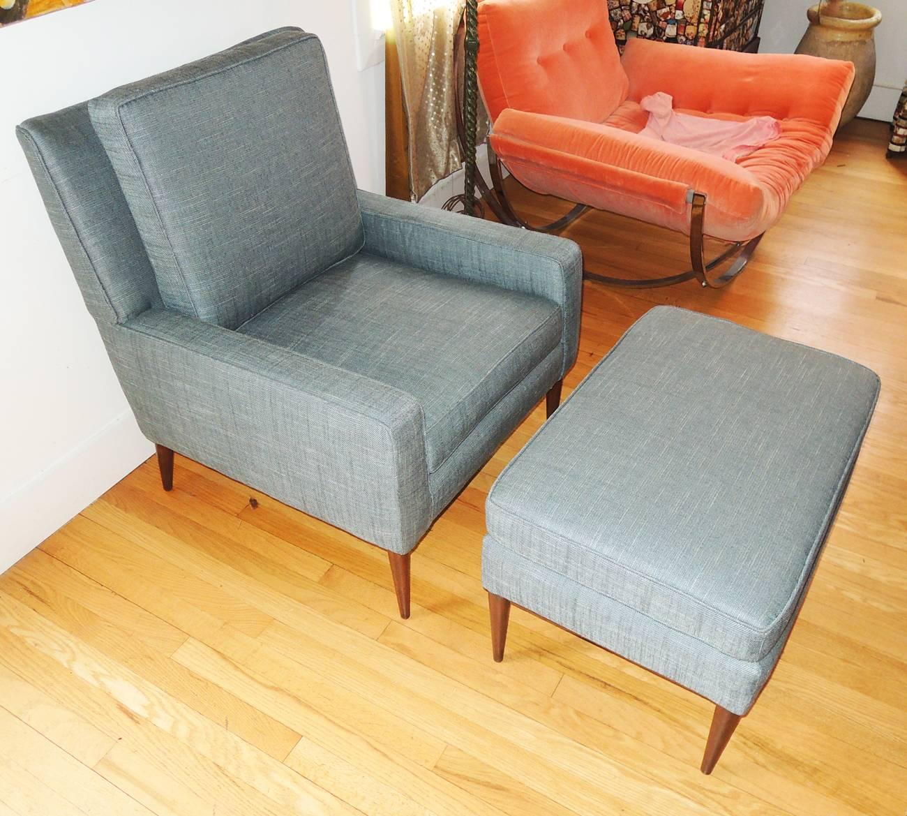 Walnut Lounge Chair and Ottoman by Paul McCobb For Sale