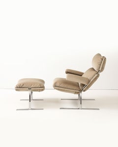 Sedia da salotto e ottomana di Richard Hersberger per Pace Collection, 1970