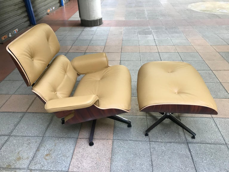 Lounge Chair and Ottoman Charles Eames at 1stDibs | eames chair tan