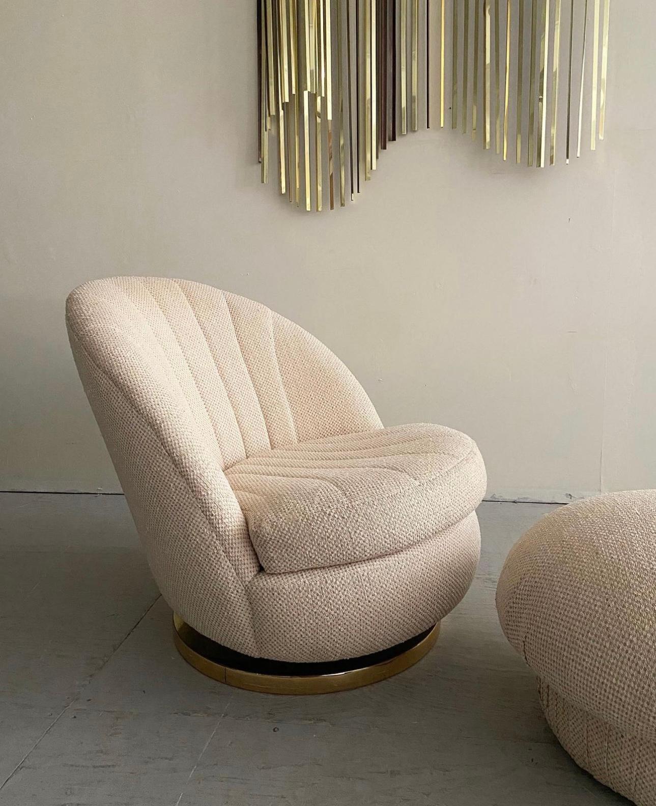 Mid-Century Modern Lounge Chair and Ottoman Designed by Milo Baughman for Thayer Cogginn - 2 Pieces