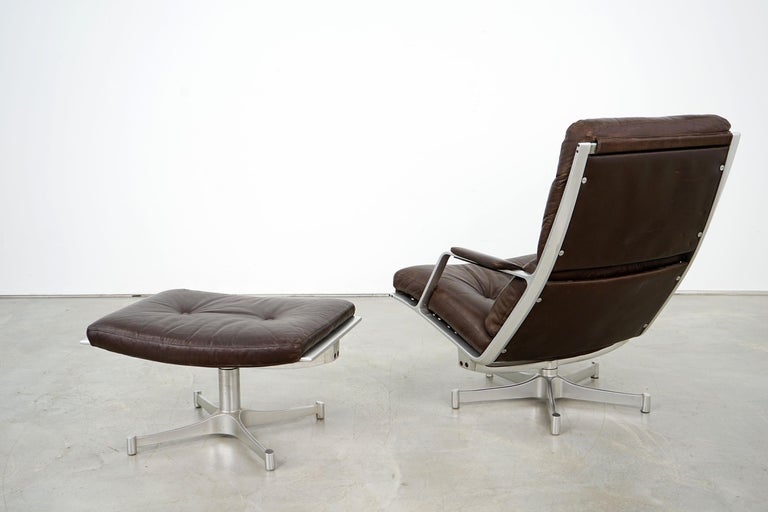 Lounge Chair and Ottoman FK 85, by Preben Fabricius and Jørgen Kastholm, 1960s In Good Condition For Sale In Munster, NRW