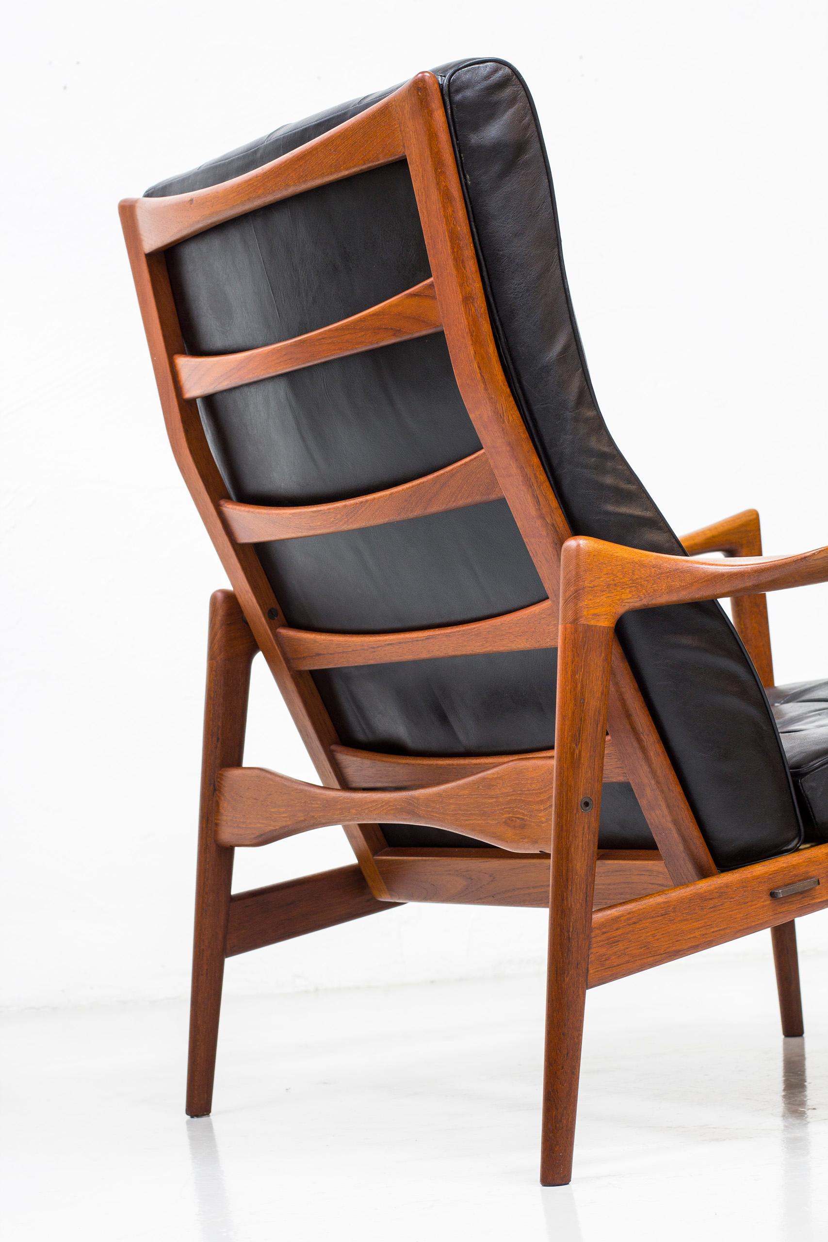 Mid-20th Century Lounge Chair and Ottoman in Teak by Ib Kofod-Larsen, Danish Modern, 1950s