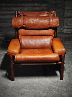 Fauteuil de salon et pouf Inca d'Arne Norell, Suède, années 1960