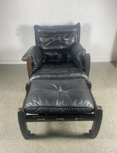 LOUNGE Chair and Ottoman , Rosewood & Leather by Jean Gillon, Brazil, 1960