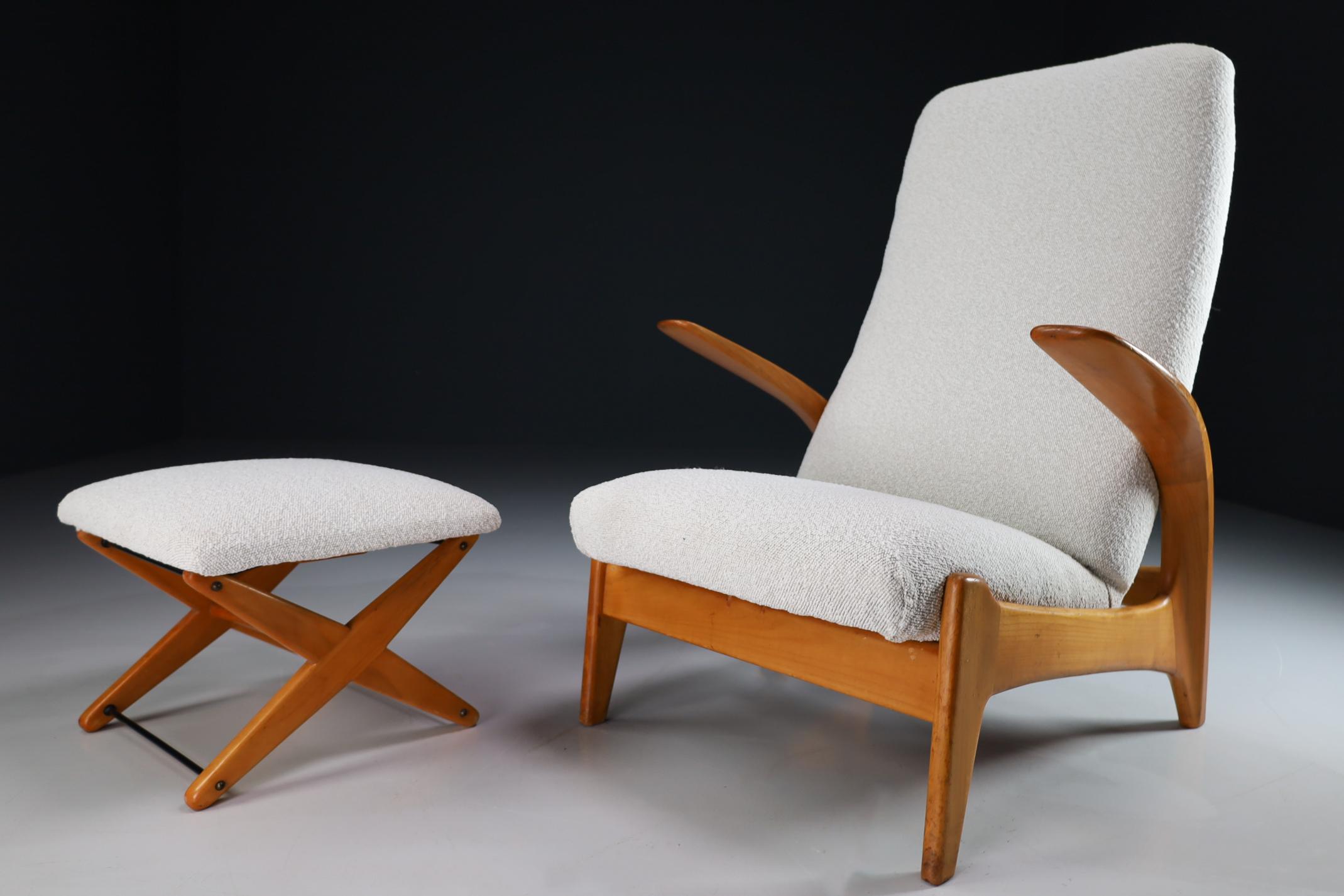 Lounge chair and stool 