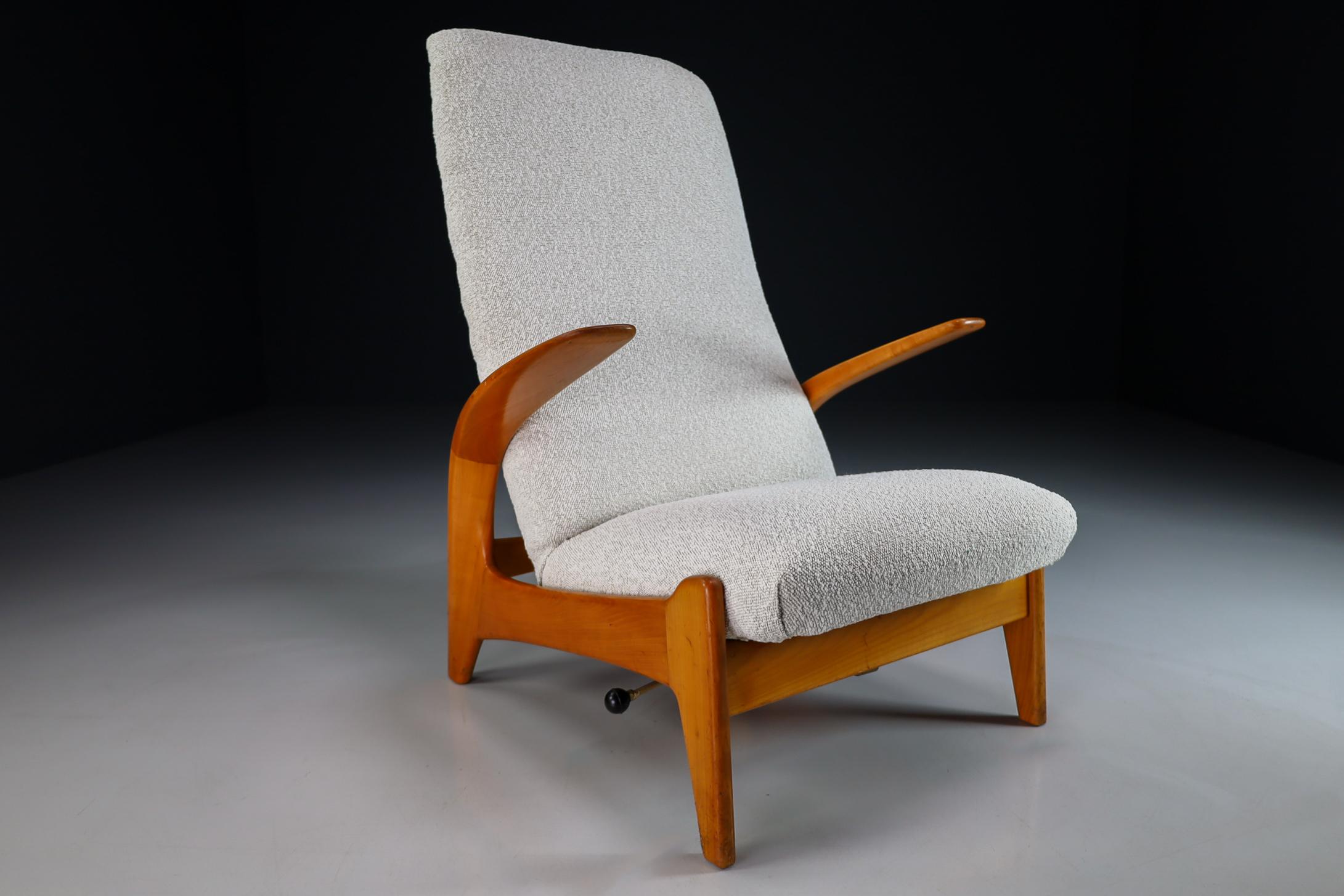 Mid-Century Modern Lounge Chair and Stool 