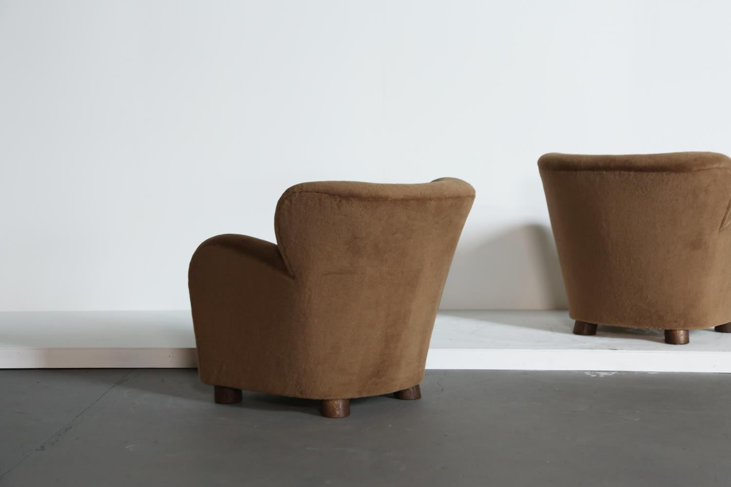 Lounge Chair / Armchair and Ottoman, Upholstered in Pure Alpaca For Sale 4