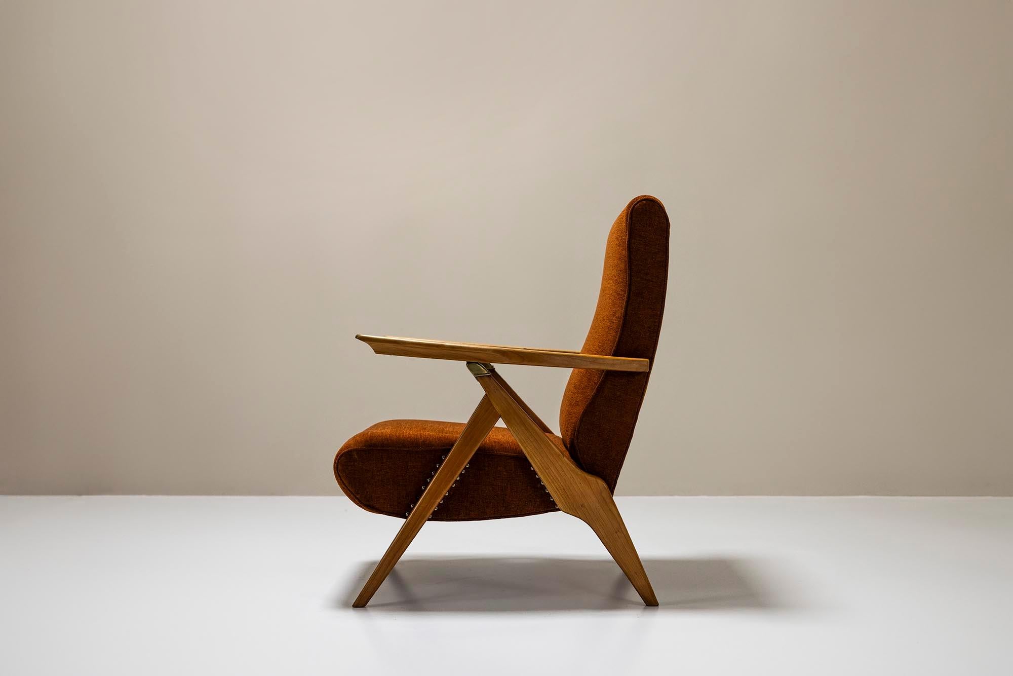 Italiano Sedia da salotto attribuita a Carlo Mollino da Antonio Gorgone, Italia anni '50 in vendita