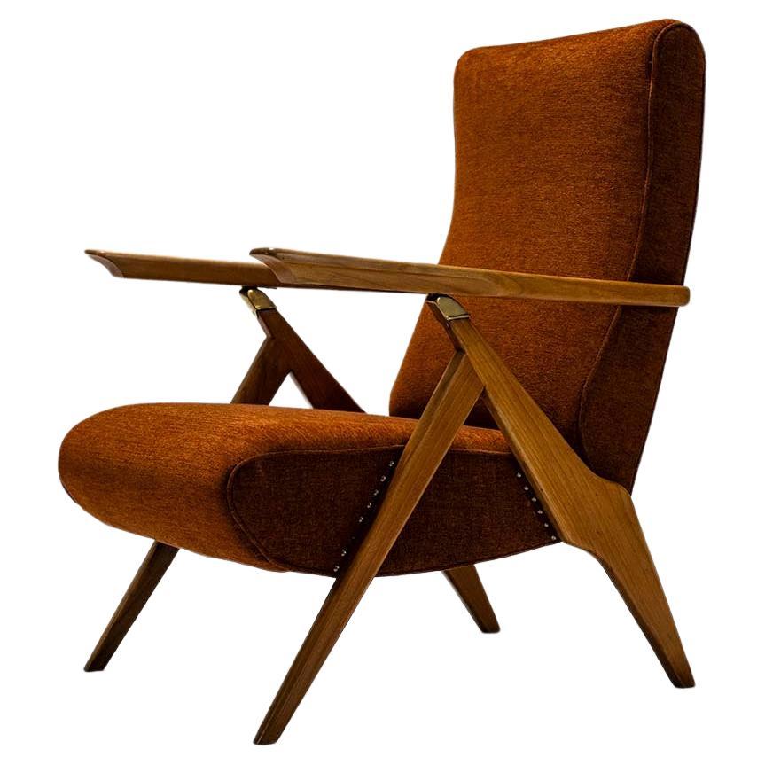Lounge Chair attributed to Carlo Mollino by Antonio Gorgone, Italy 1950s
