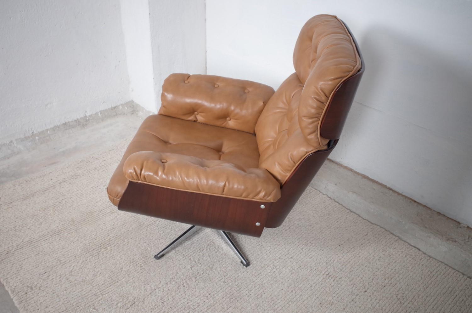 Metal Lounge Chair Attributed to Martin Stoll for Stoll Giroflex, 1960s For Sale