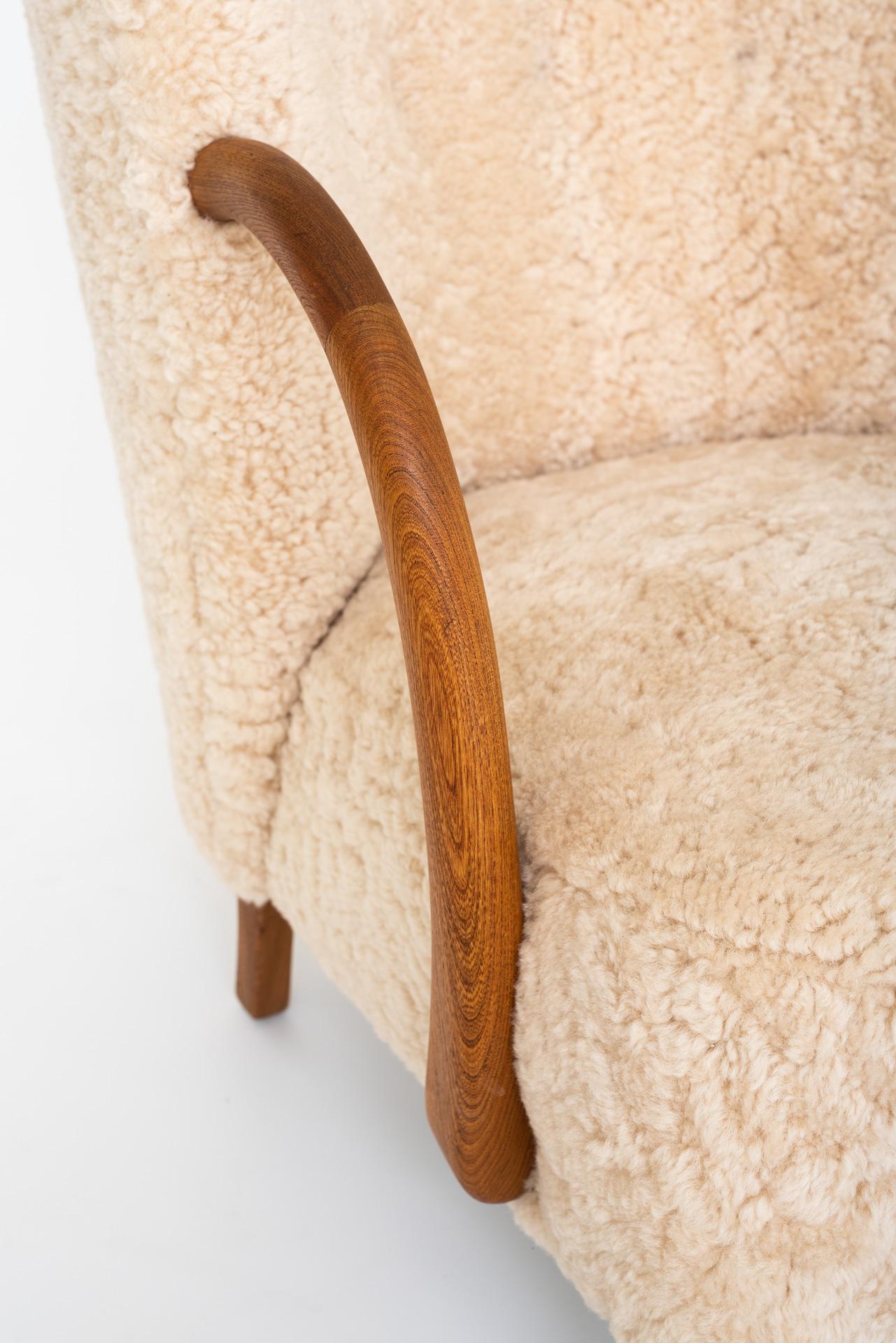 Danois Fauteuil de salon attribué à Viggo Boesen modèle 107 par Slagelse Mobelvaerk, années 1940 en vente
