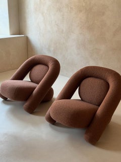 Chaise longue BUN by WOO Fauteuil rembourré sculptural pour les espaces de vie artistiques