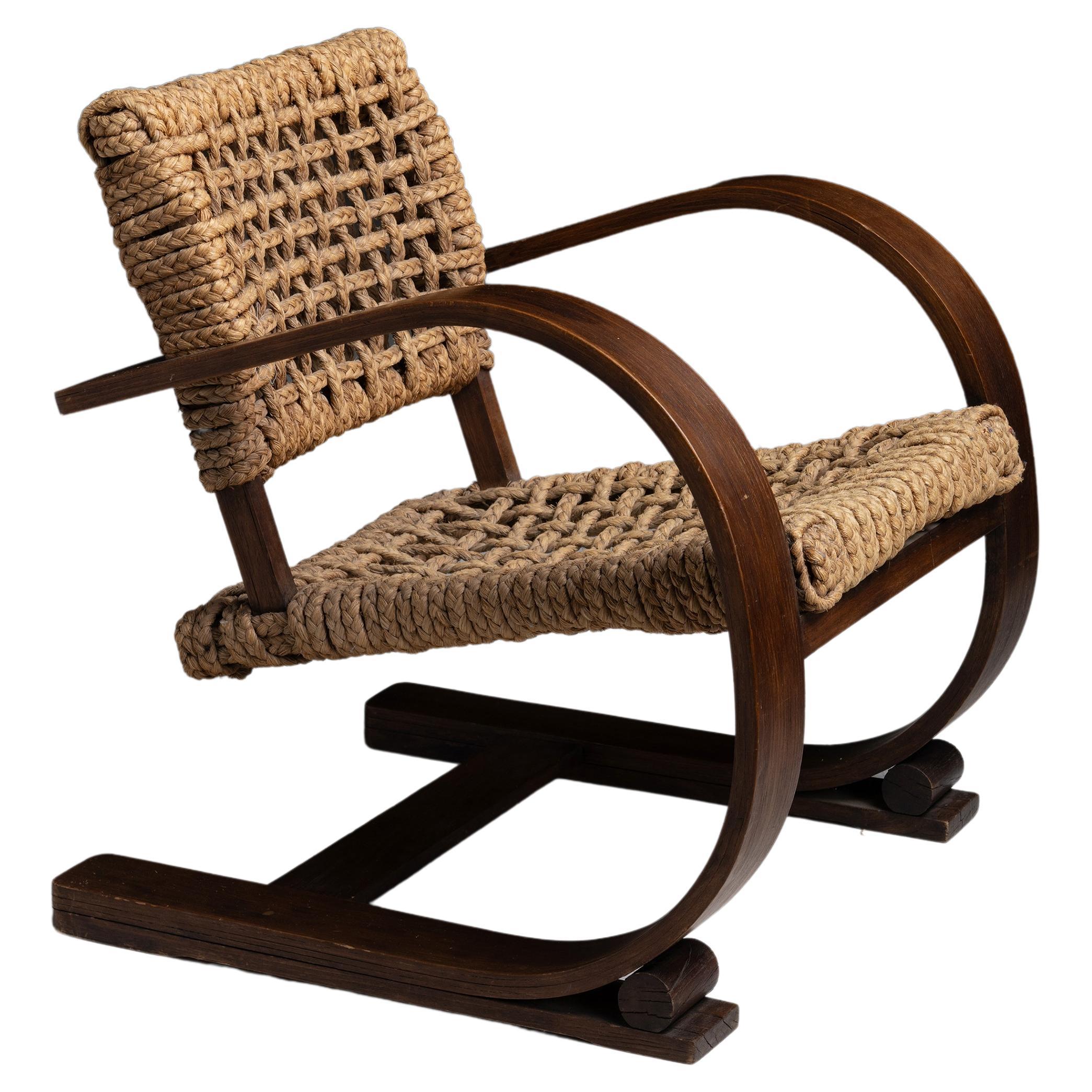 Lounge Chair by Audoux & Minet, France circa 1950 For Sale