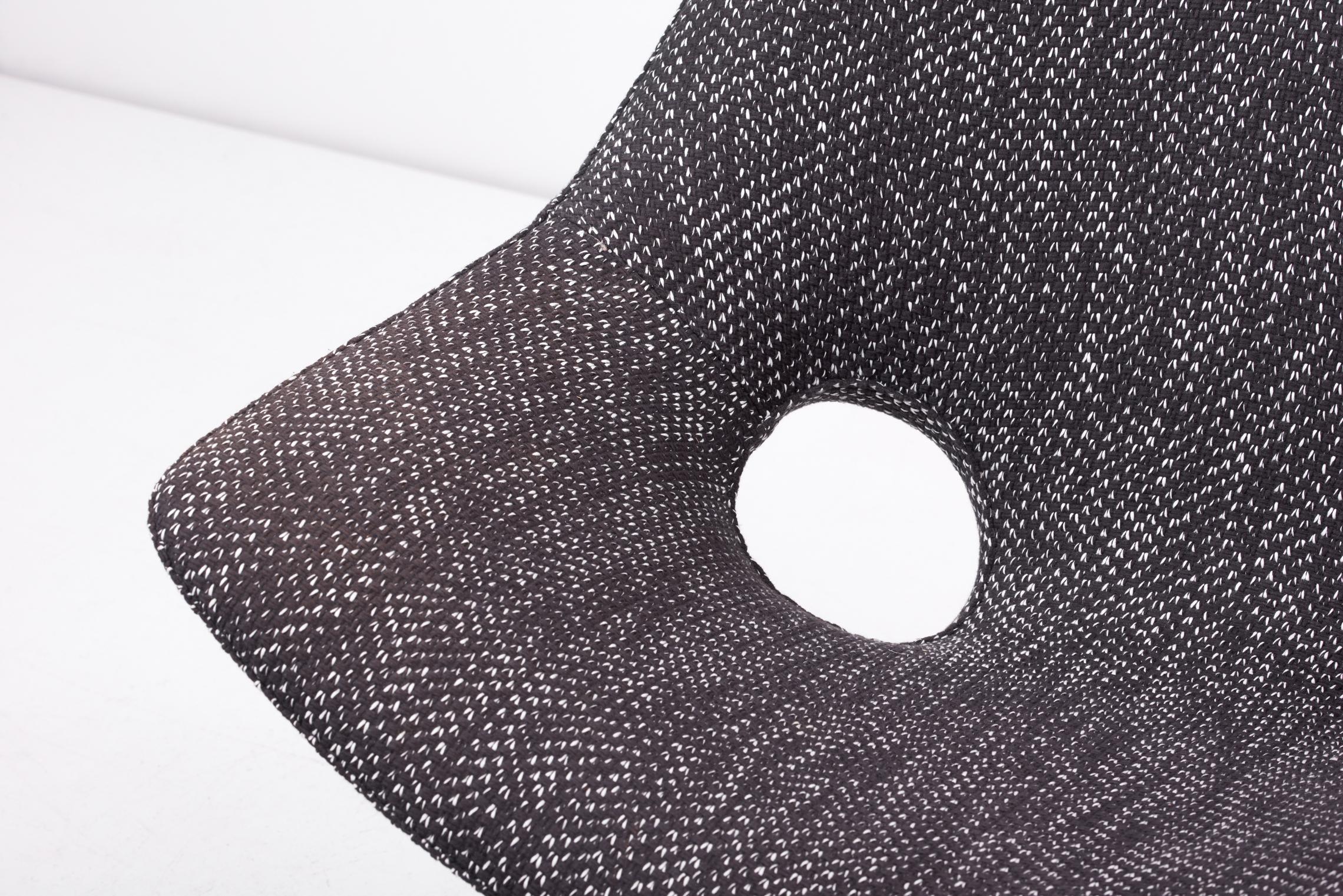 Lounge Chair by Augusto Bozzi for Saporiti in black & white fabric, Italy, 1950s For Sale 8