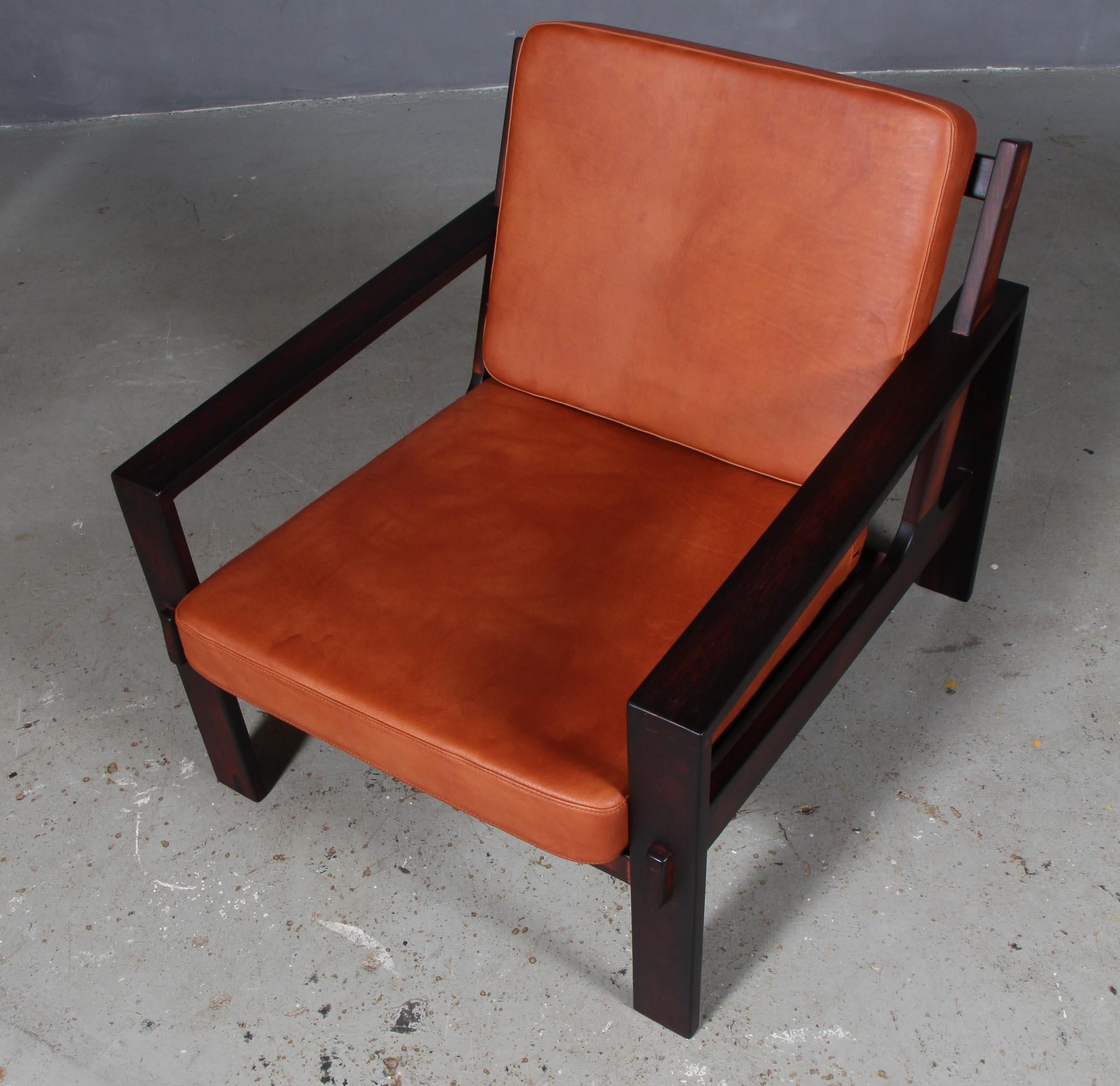 Leather Lounge Chair by Esko Pajamies for Asko, Finland, 1970s