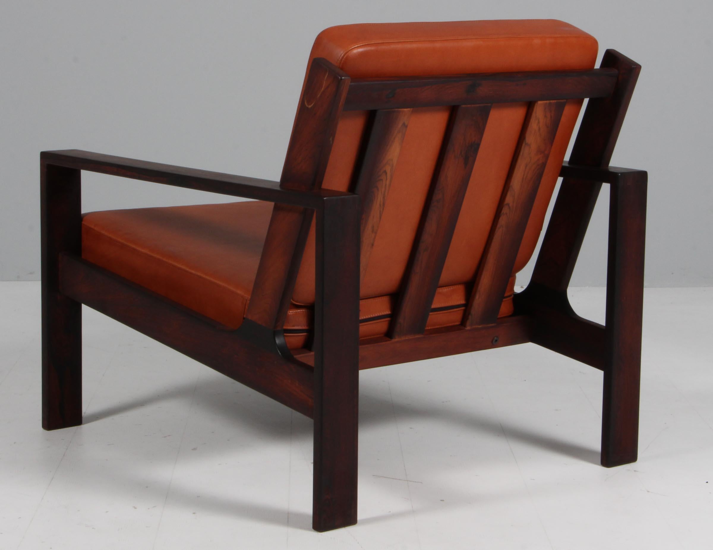 Leather Lounge Chair by Esko Pajamies for Asko, Finland, 1970s