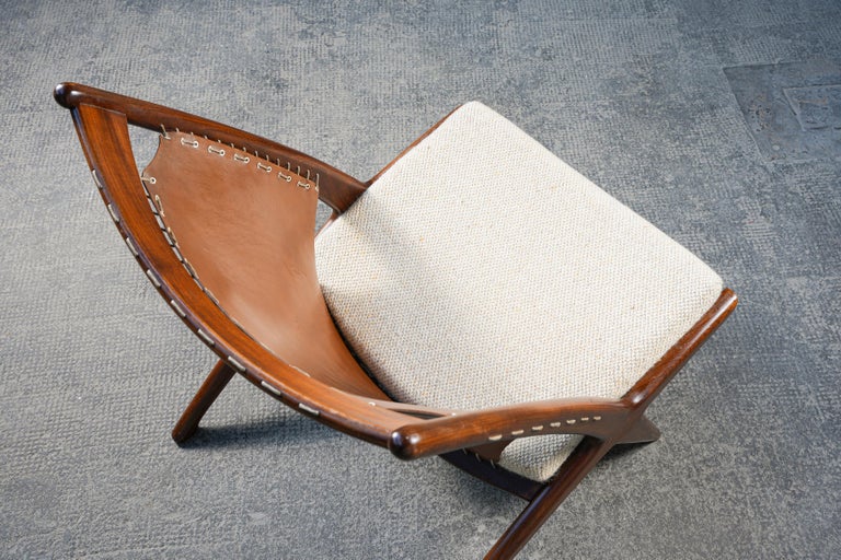 Leather Lounge Chair by Fredrik Kayser & Adolf Relling for Gustav Bahus, Norway 1955 For Sale