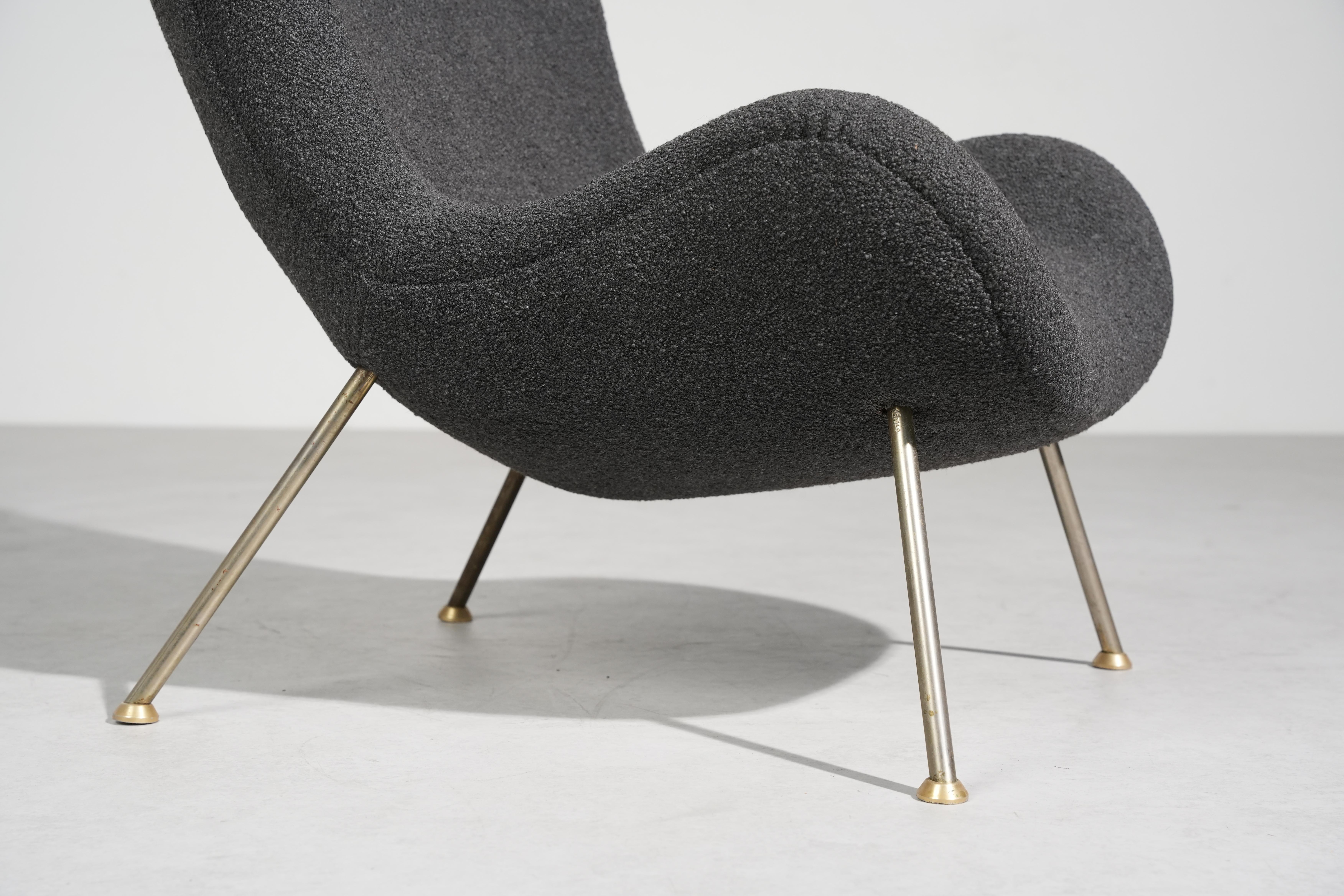 Loungesessel von Fritz Neth für Correcta in Grau, Mod. „Madame“, Deutschland 1955 im Angebot 5