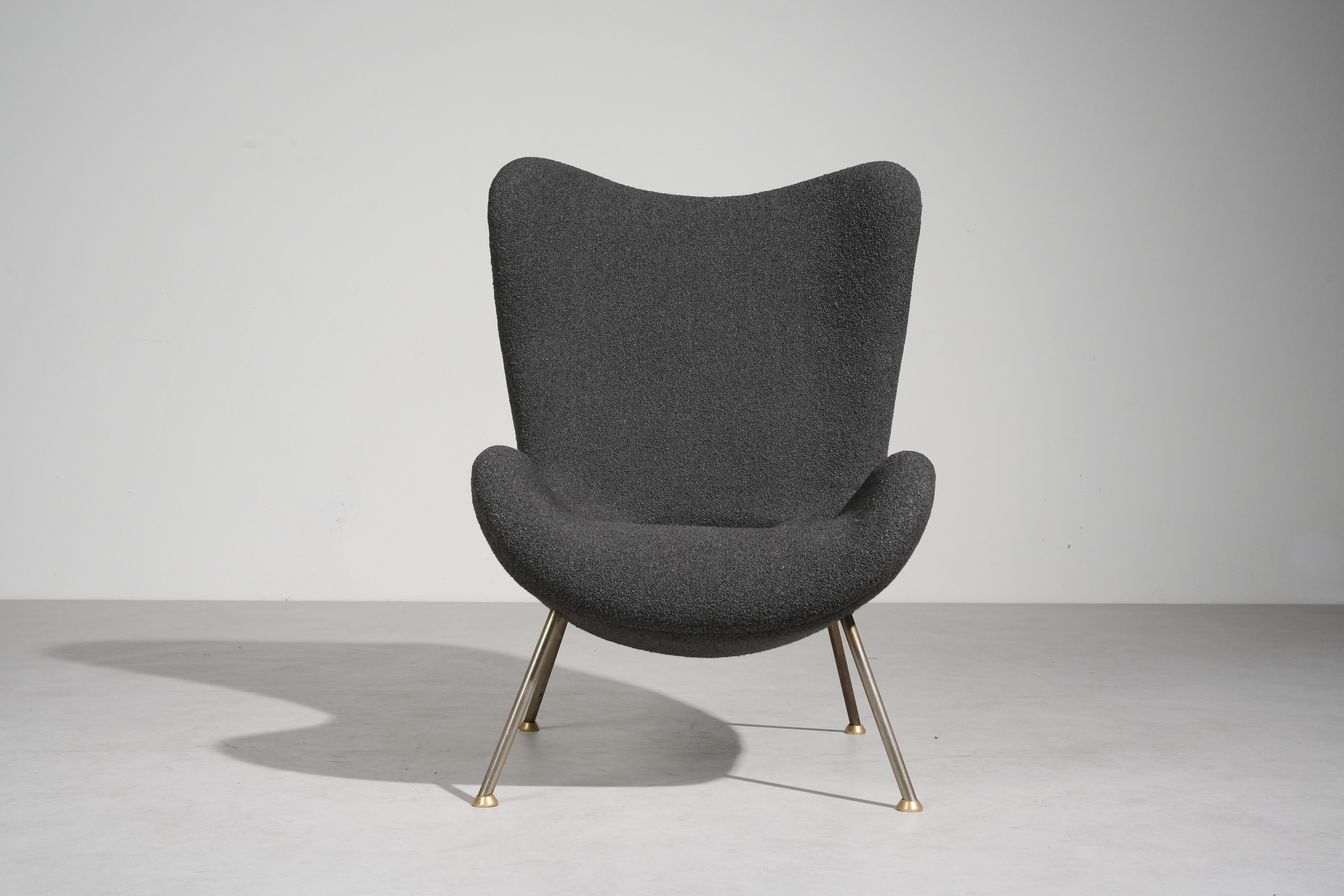 Loungesessel von Fritz Neth für Correcta in Grau, Mod. „Madame“, Deutschland 1955 im Angebot 7