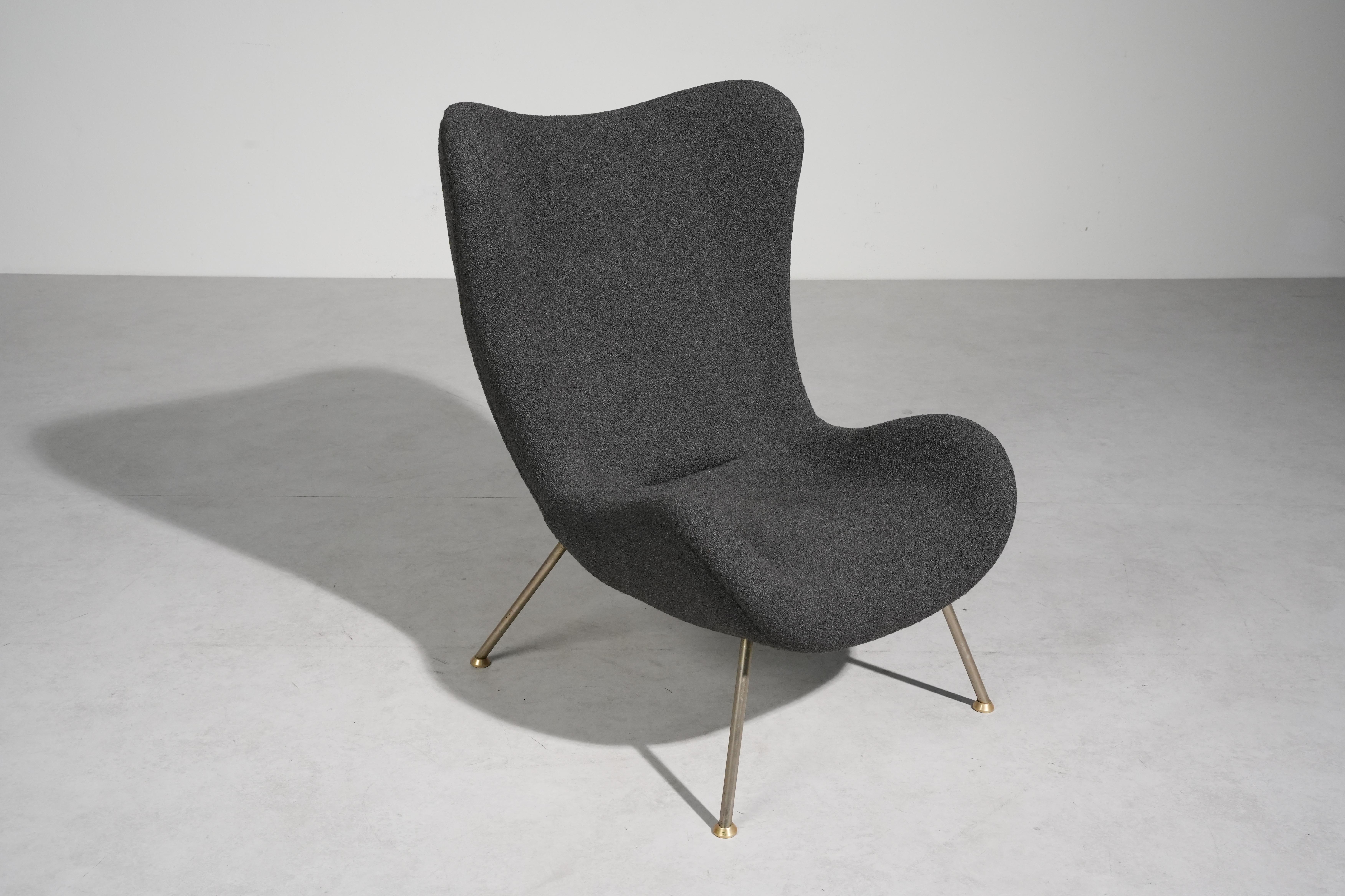 Loungesessel von Fritz Neth für Correcta in Grau, Mod. „Madame“, Deutschland 1955 im Angebot 8