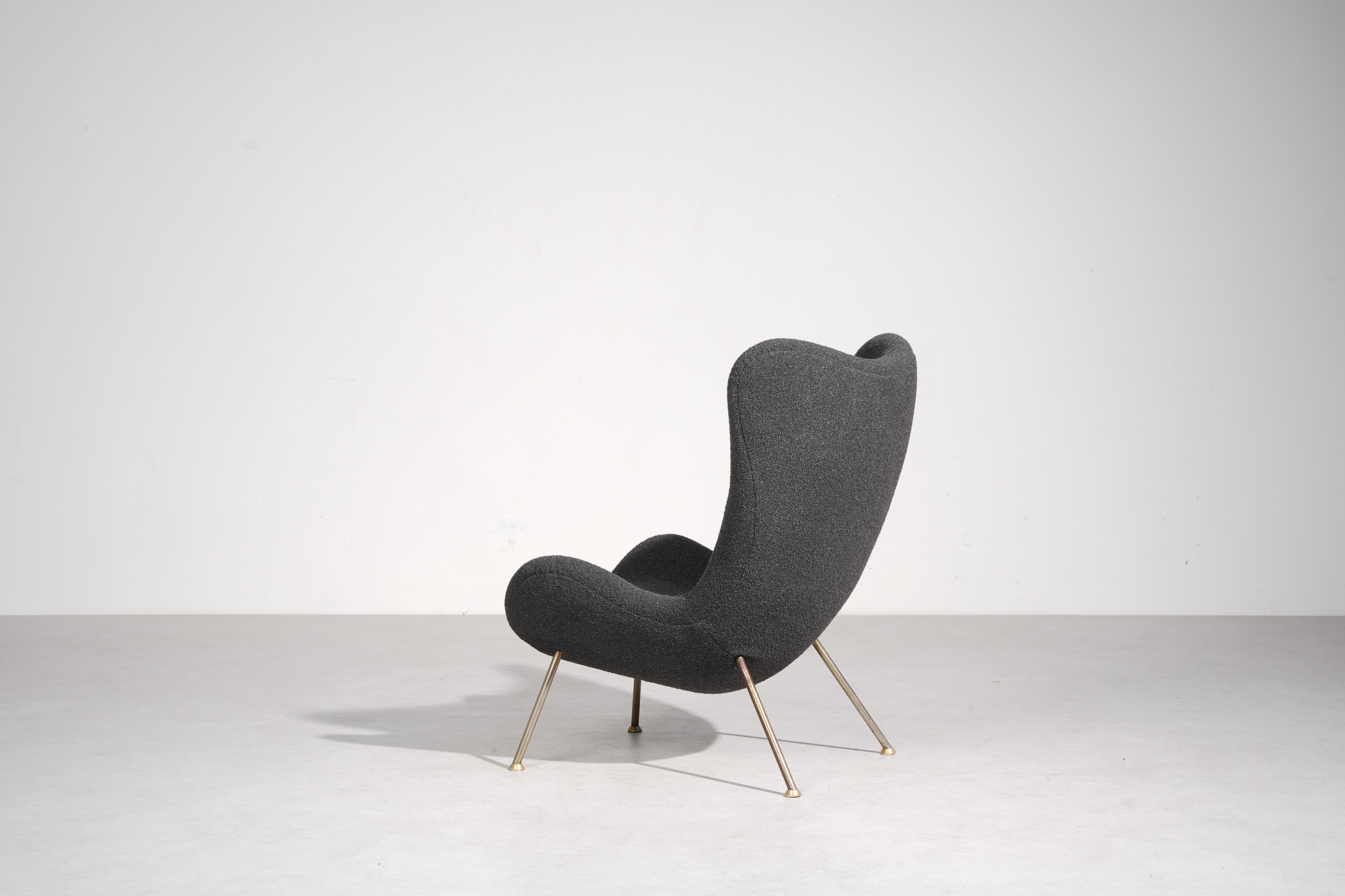 Loungesessel von Fritz Neth für Correcta in Grau, Mod. „Madame“, Deutschland 1955 im Zustand „Hervorragend“ im Angebot in Berlin, DE