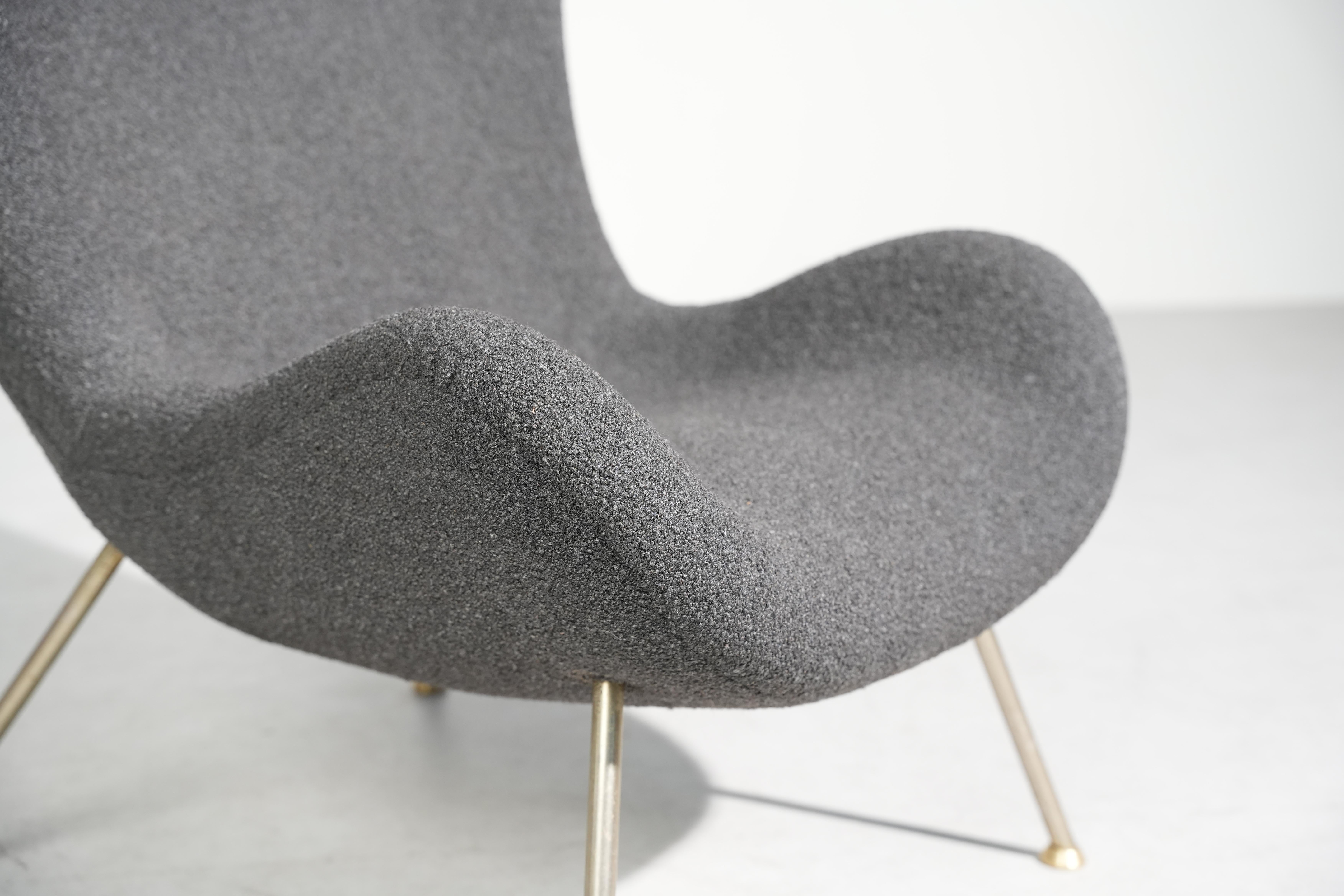 Loungesessel von Fritz Neth für Correcta in Grau, Mod. „Madame“, Deutschland 1955 im Angebot 1